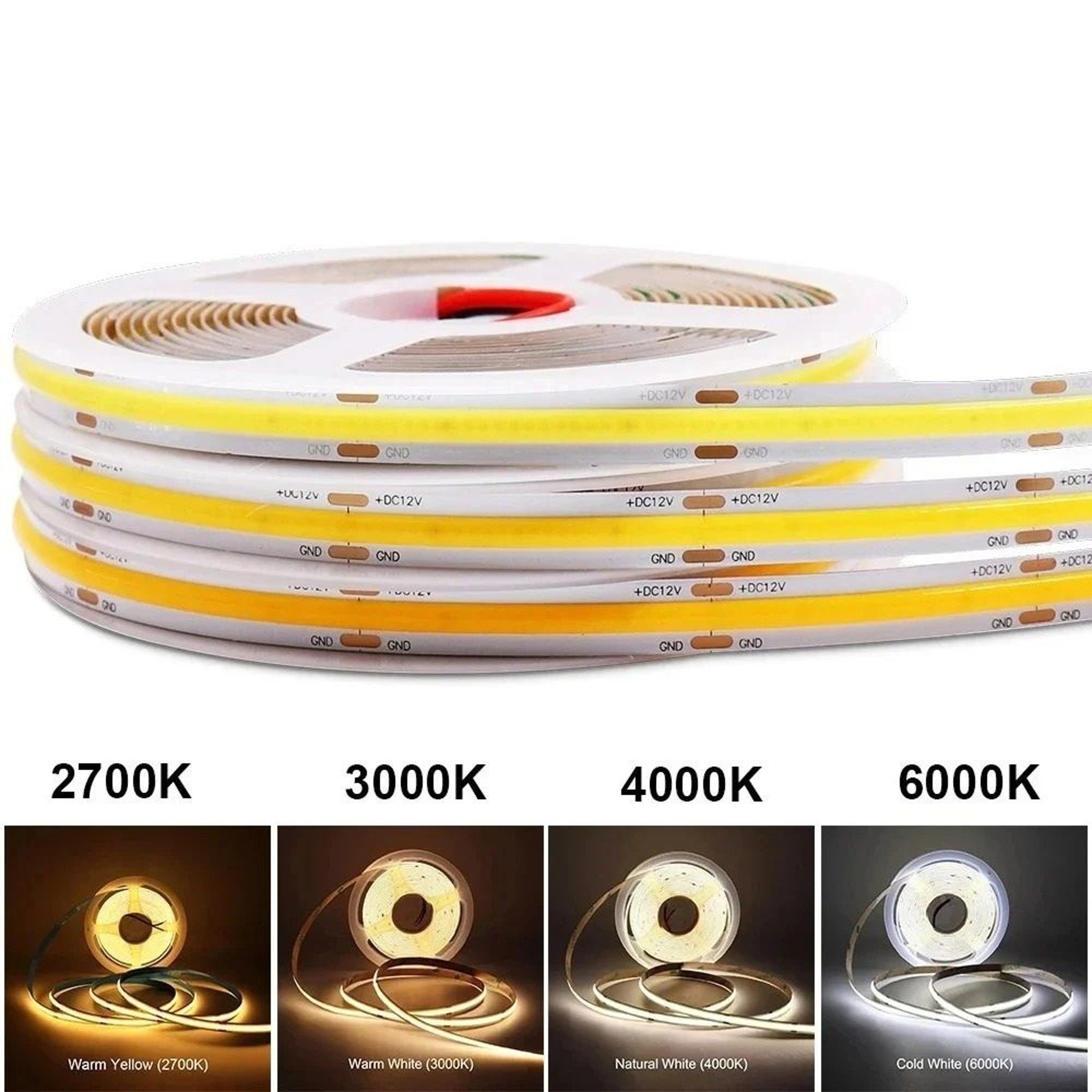 24V Flexible COB LED Strip Light 0