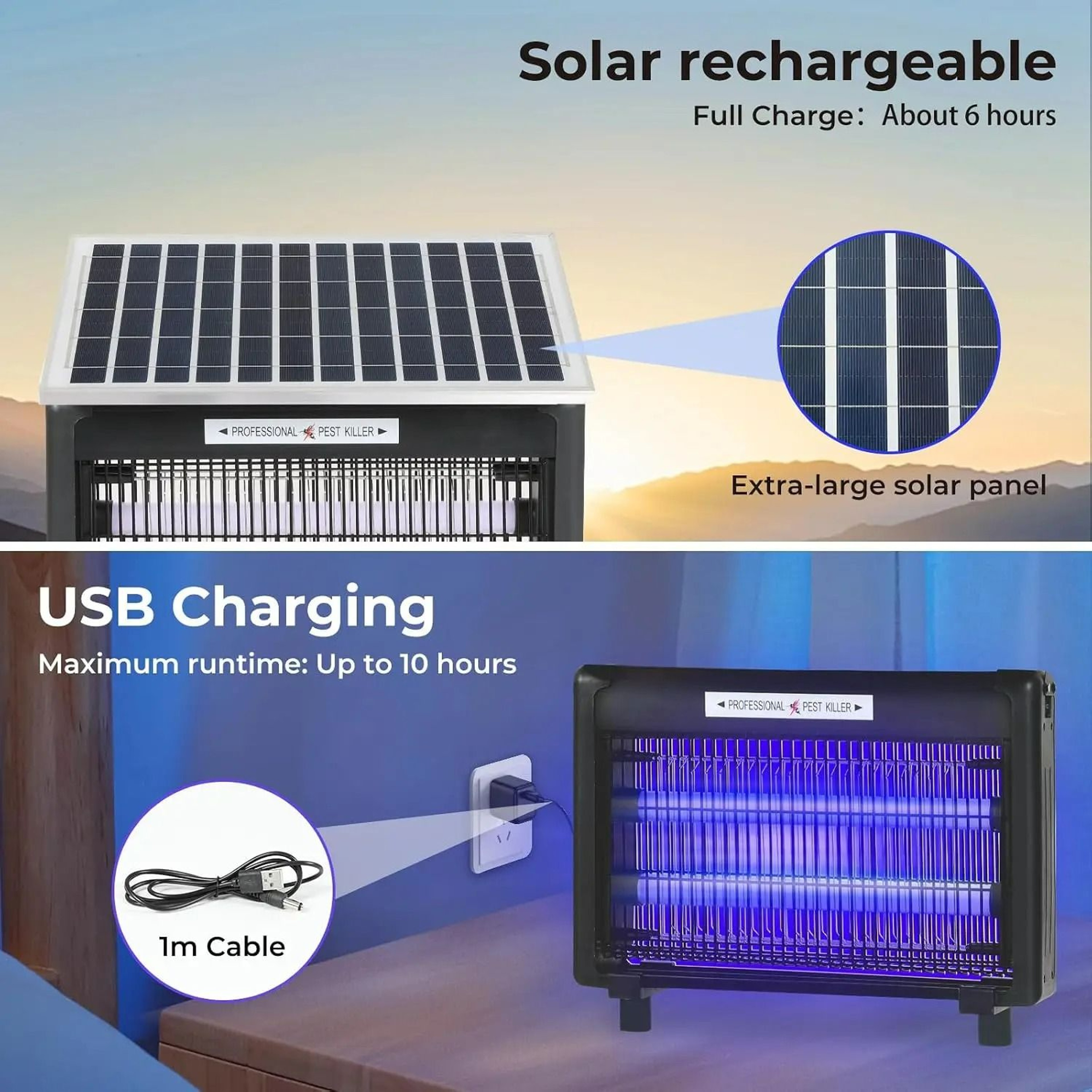 Solar Outdoor Mosquito Trap  Bug Zapper Lamp 4