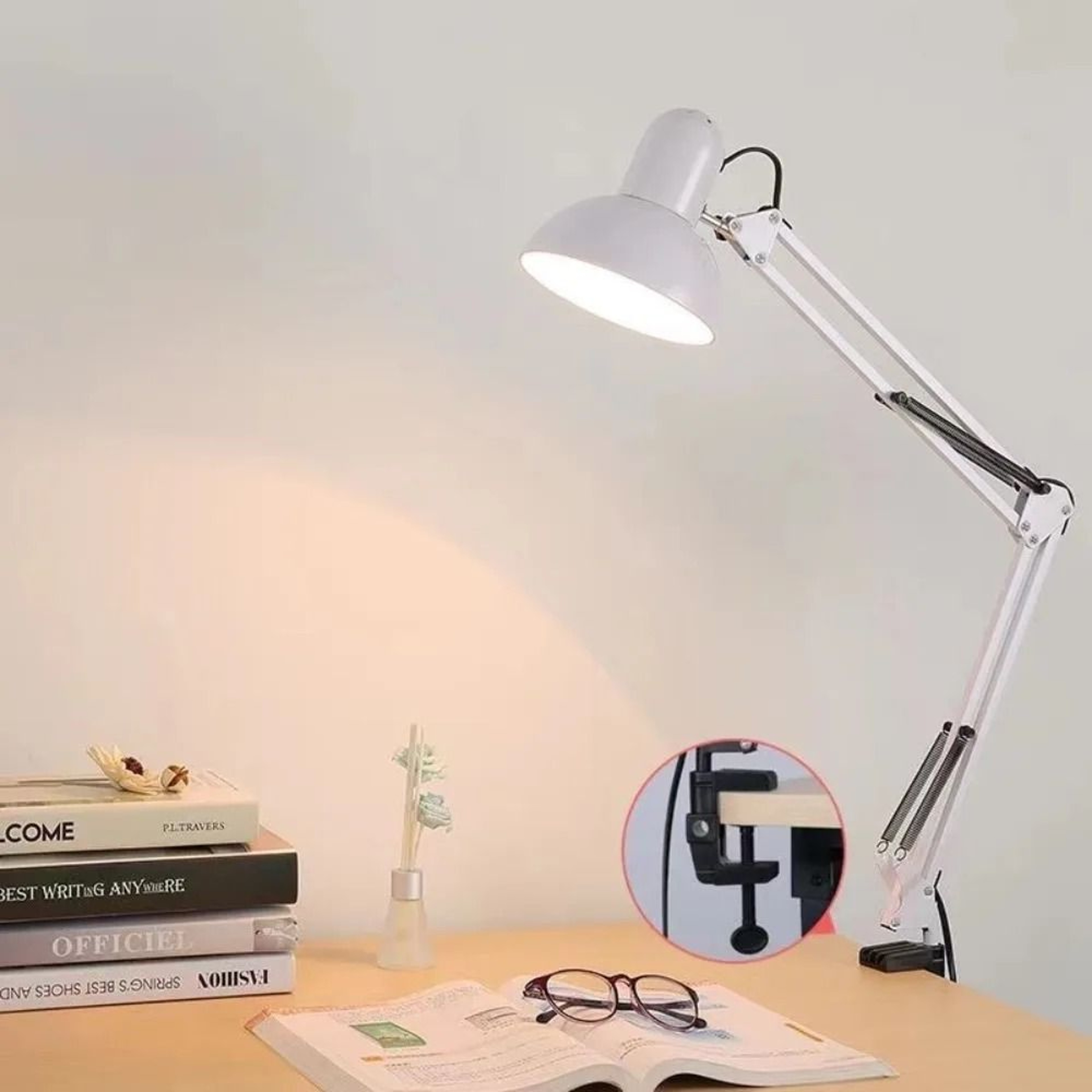 Adjustable Long Arm Architect LED Desk Lamp With CClamp 3