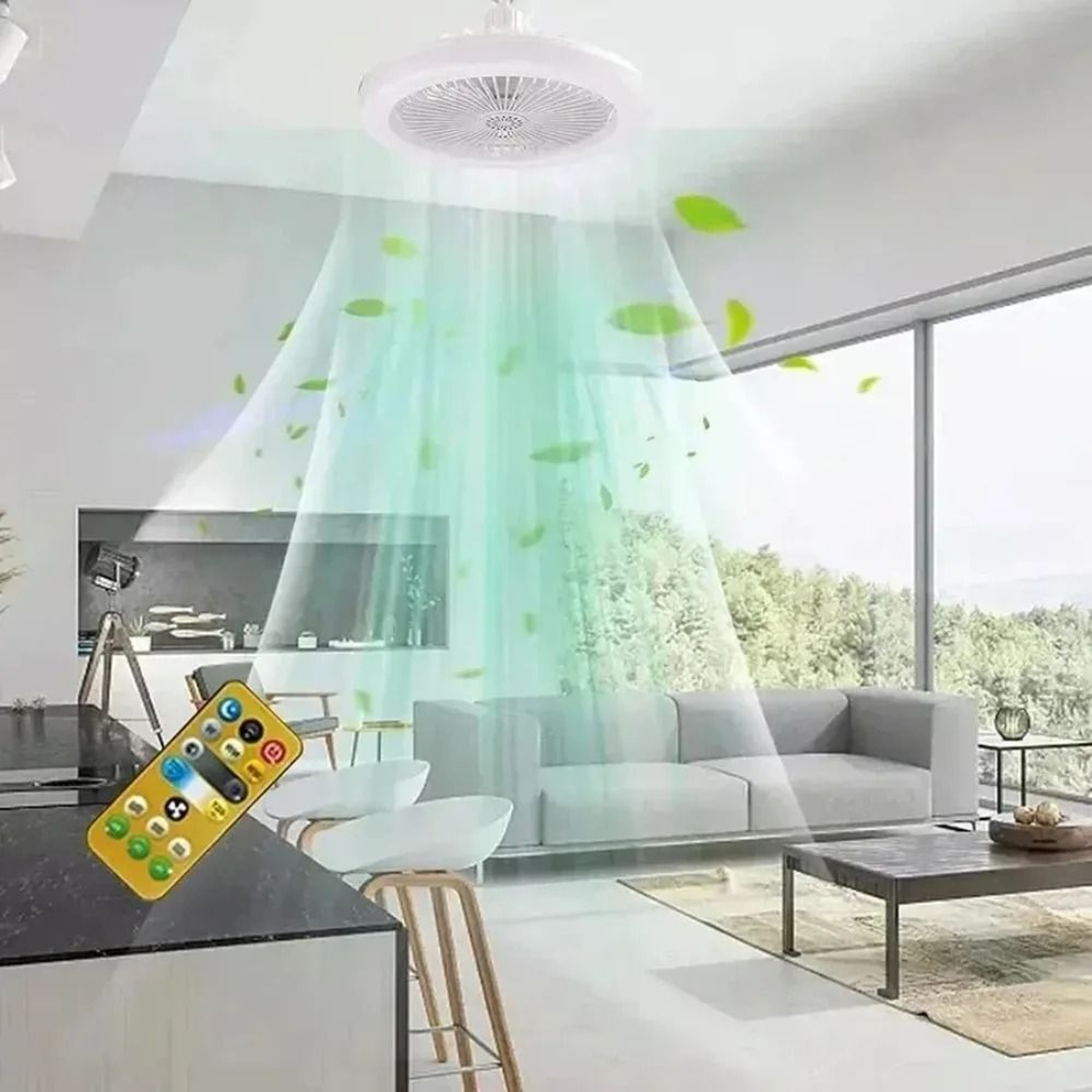 3in1 Silent E27 Ceiling Fan Light With Remote Control 2