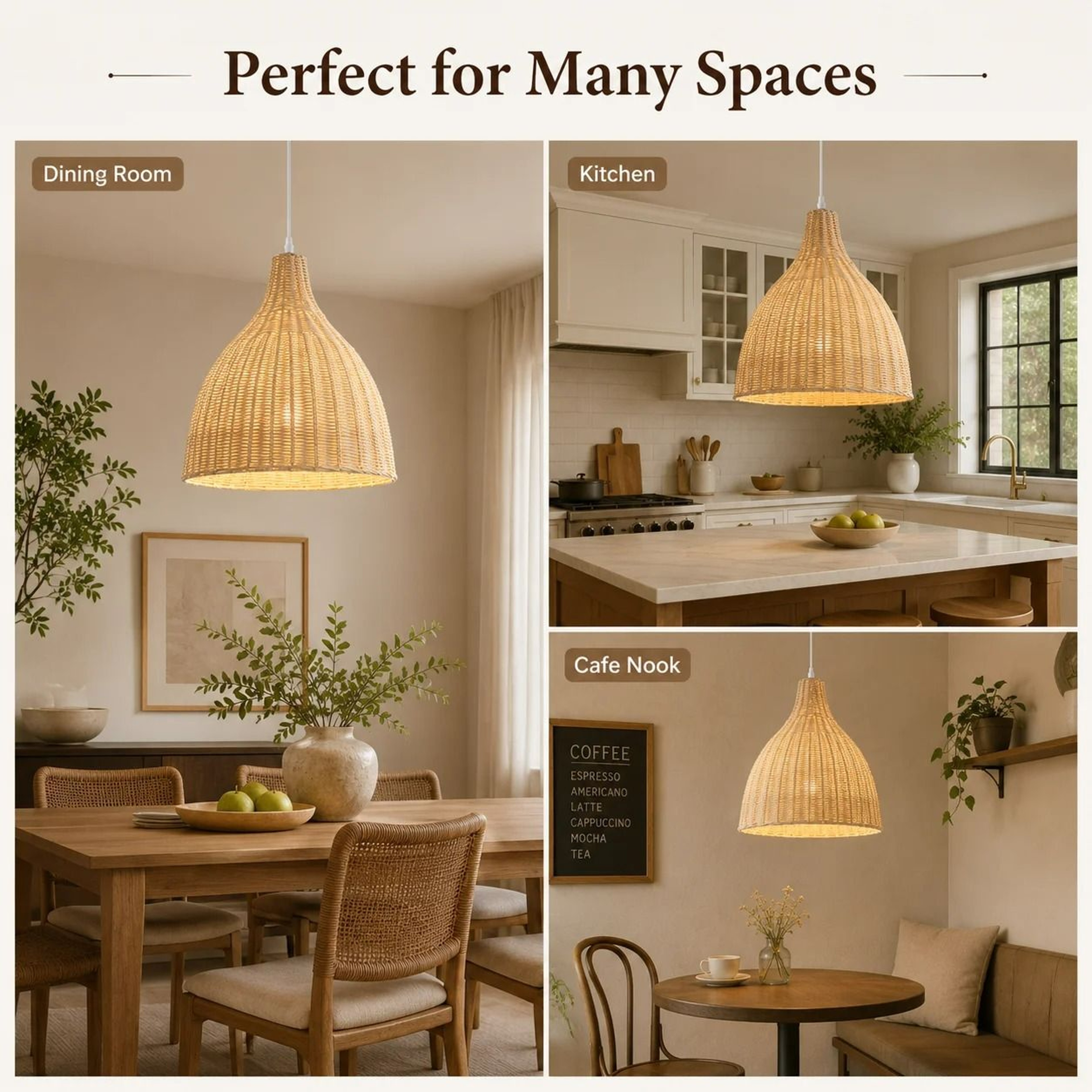 Boho HandWoven Wicker Pendant Light 1
