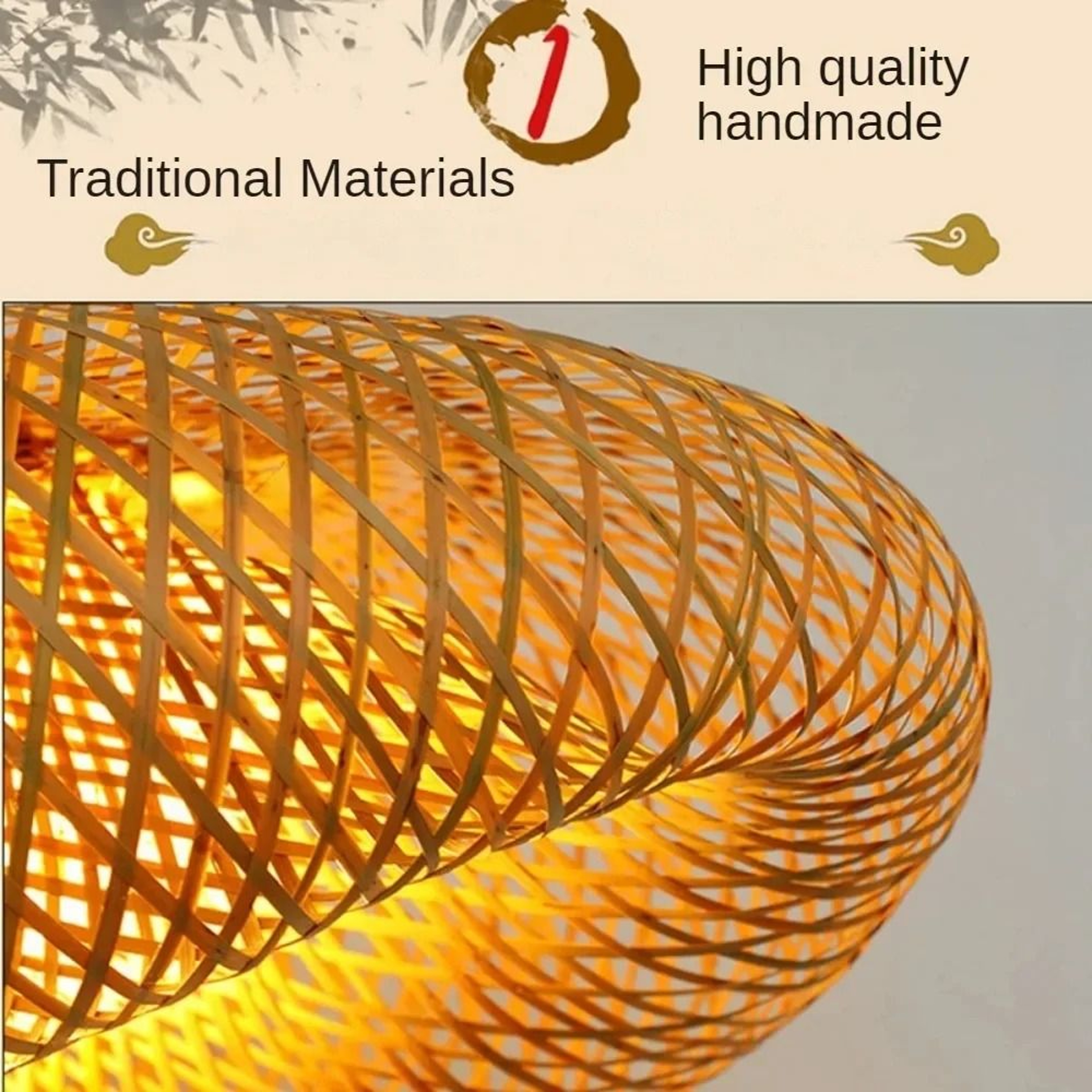 Woven Bamboo Natural Modern Pendant Light 4