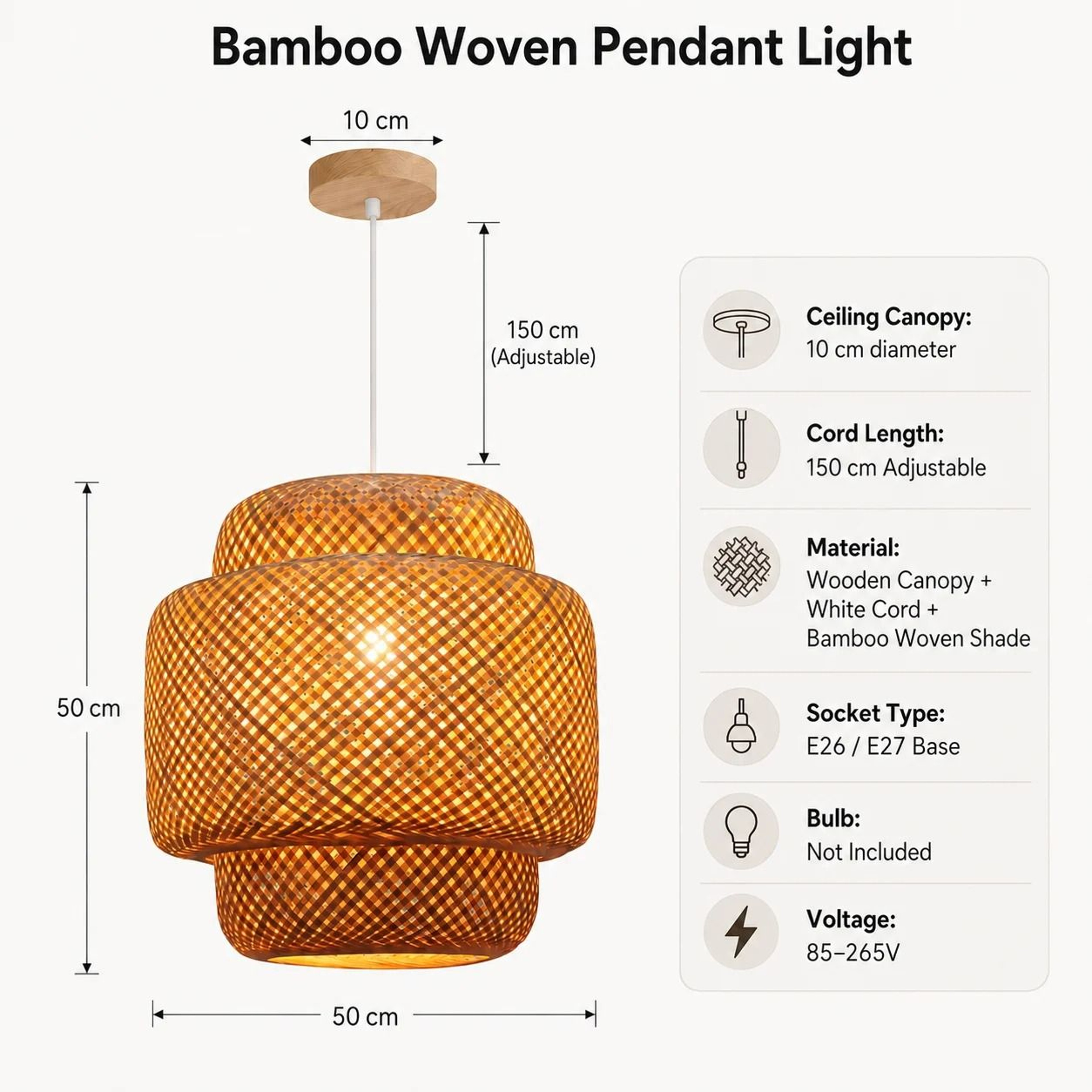 Retro Simple Creative Bamboo Wicker Pendant Light 9