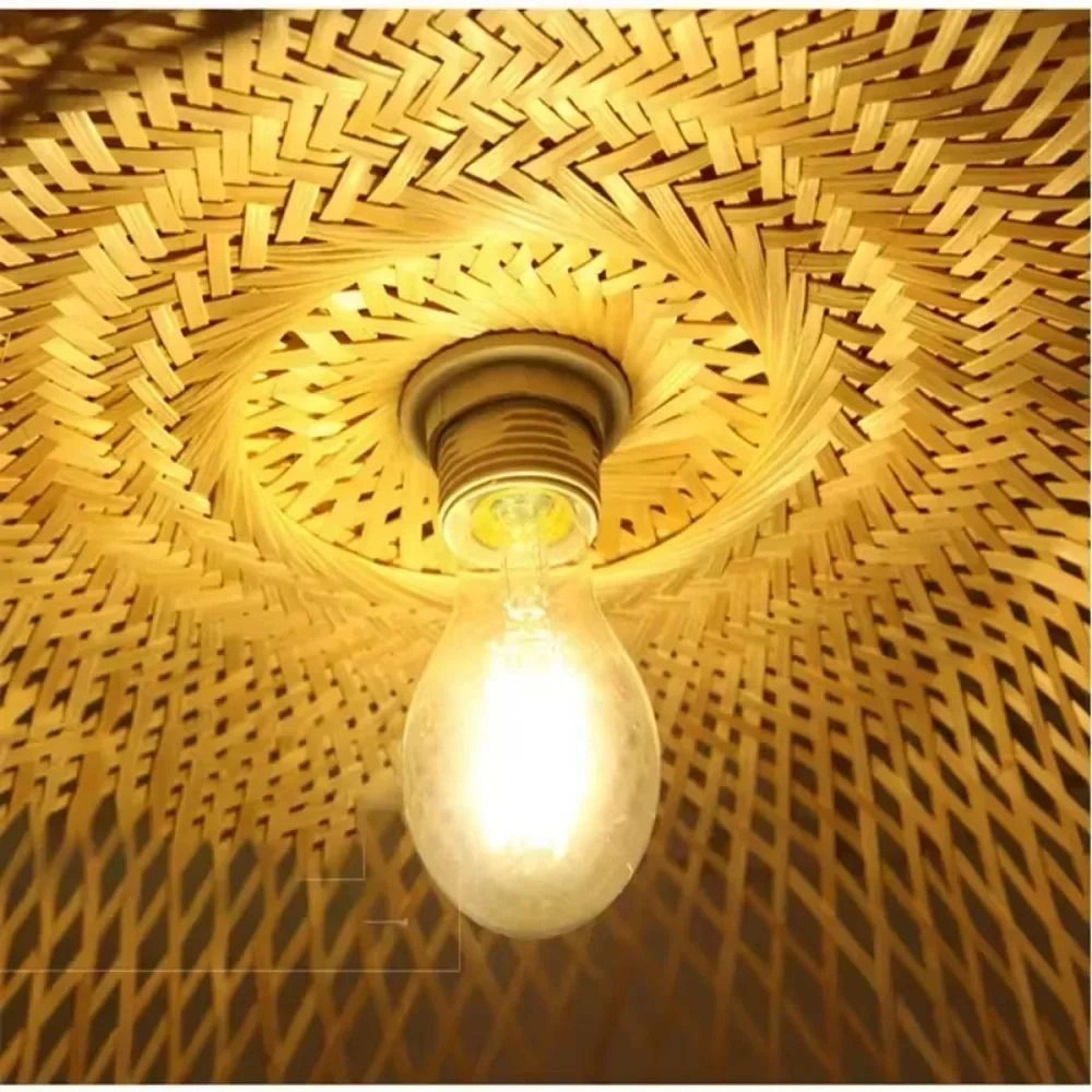 Handmade Bamboo Rattan Boho Pendant Light 5