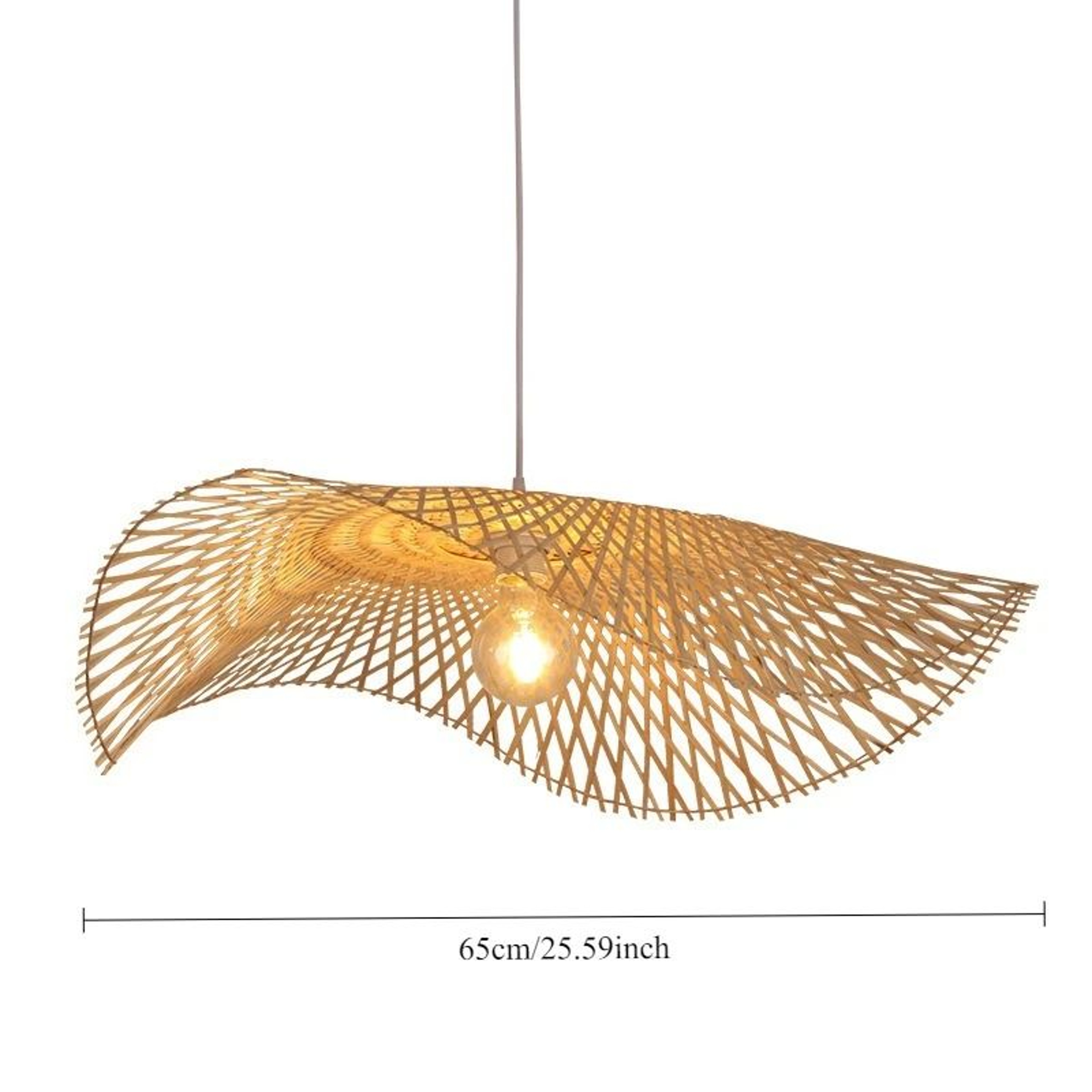 Handmade Bamboo Rattan Boho Pendant Light 10