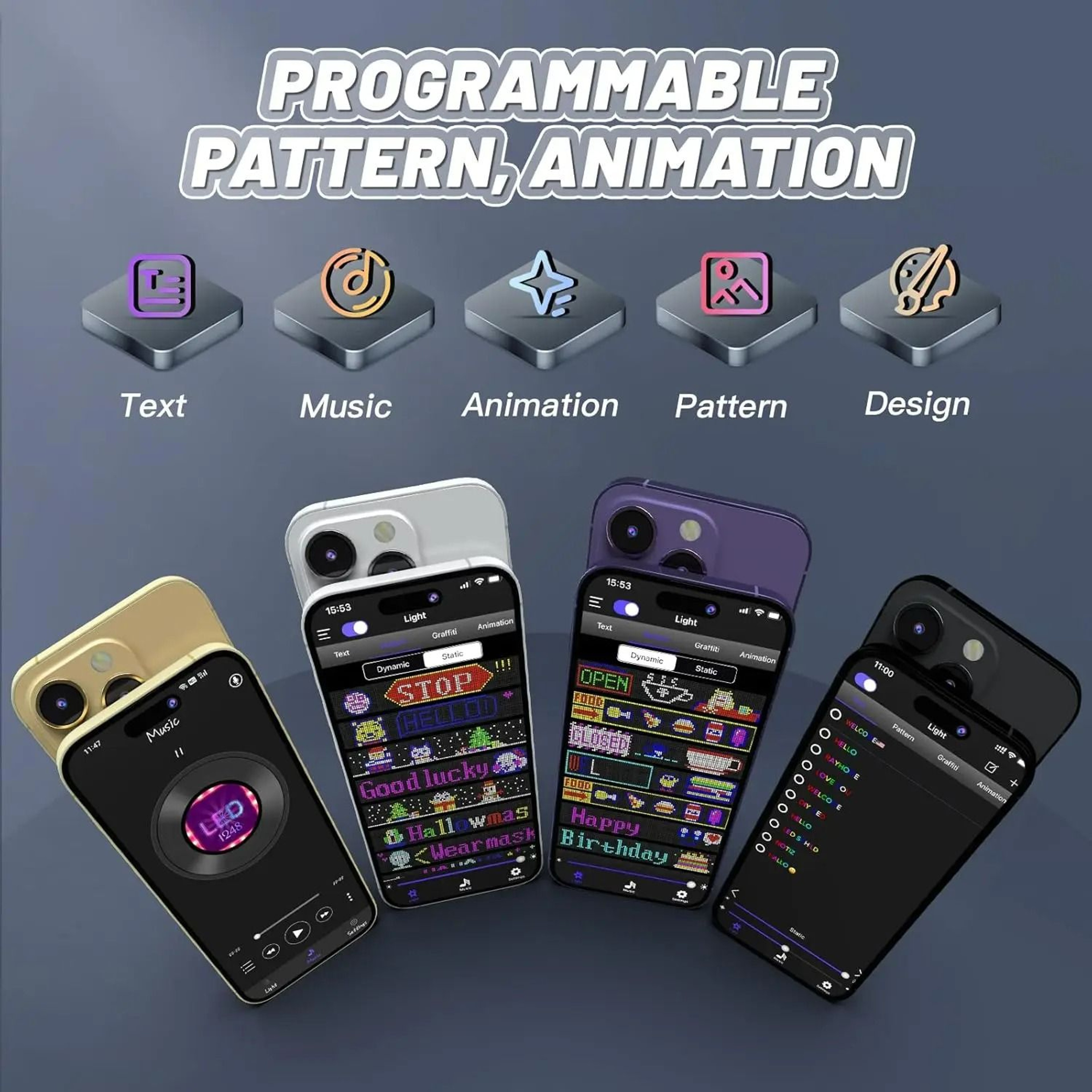 Programmable Flexible RGB LED Matrix Panel Scrolling Text  Animation Display With Mobile App 2