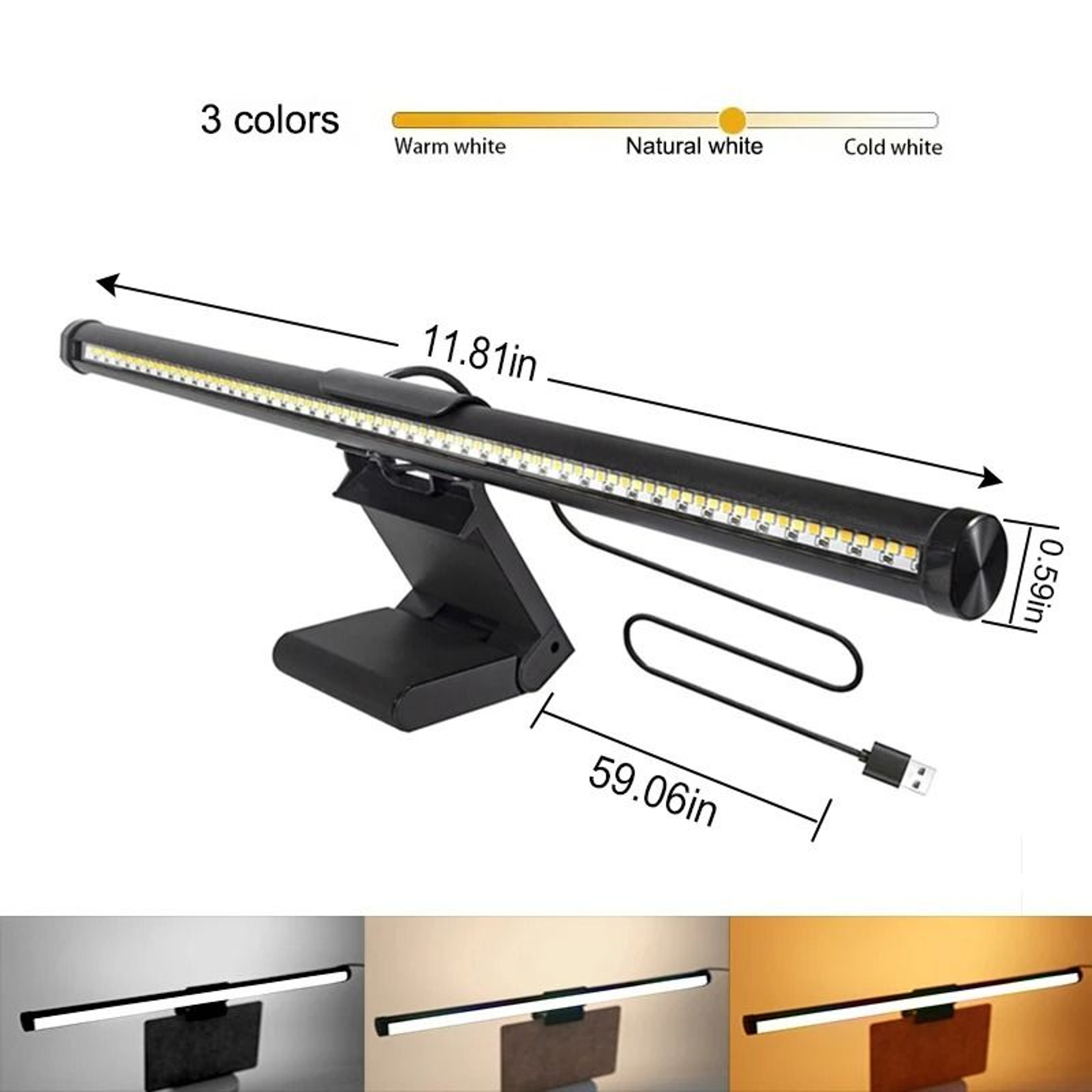 RGB LED Monitor Light Bar Dimmable Eye Protection Screen Hanging Lamp 5