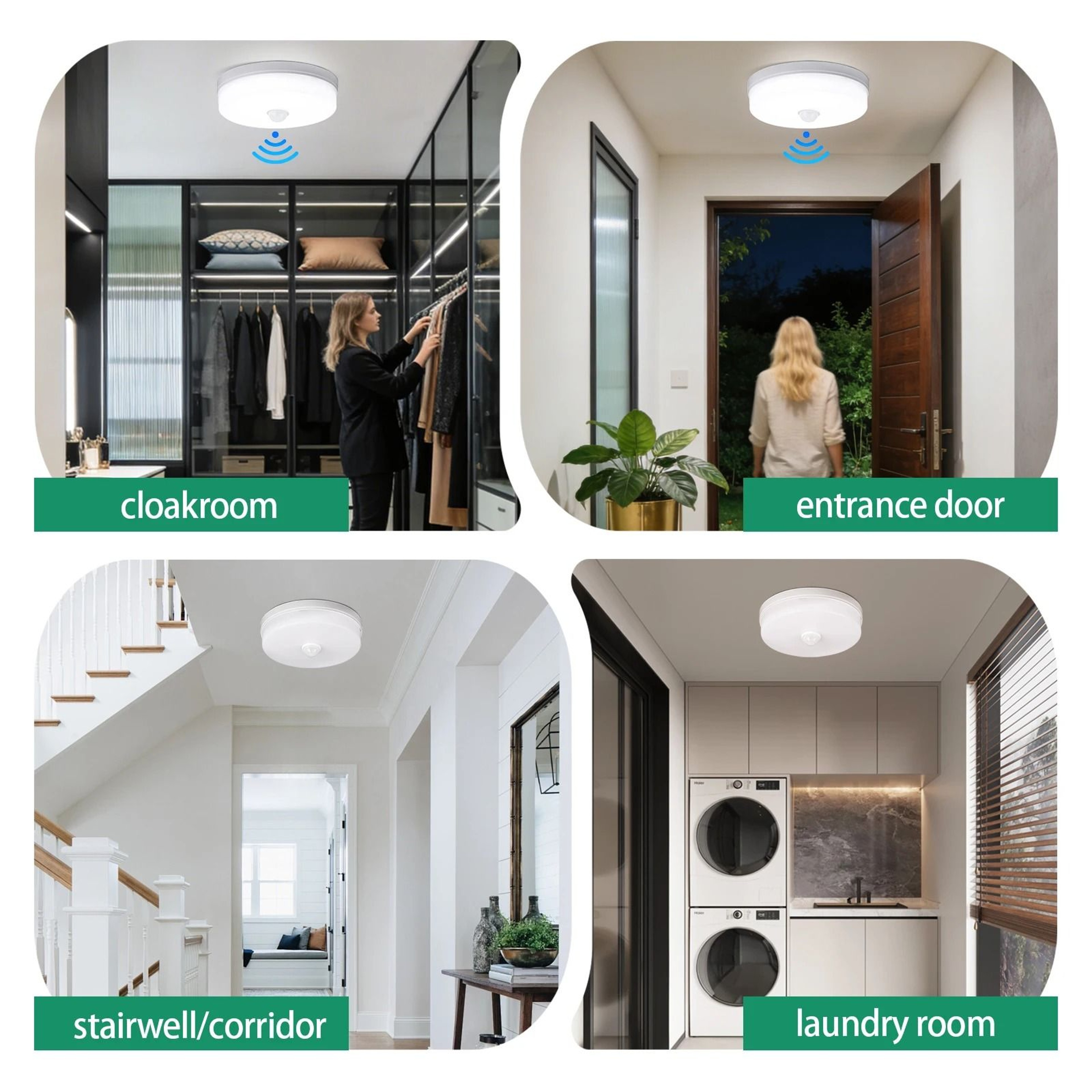 Motion Sensor LED Ceiling Light IP44 Waterproof Smart Night Lamp 6