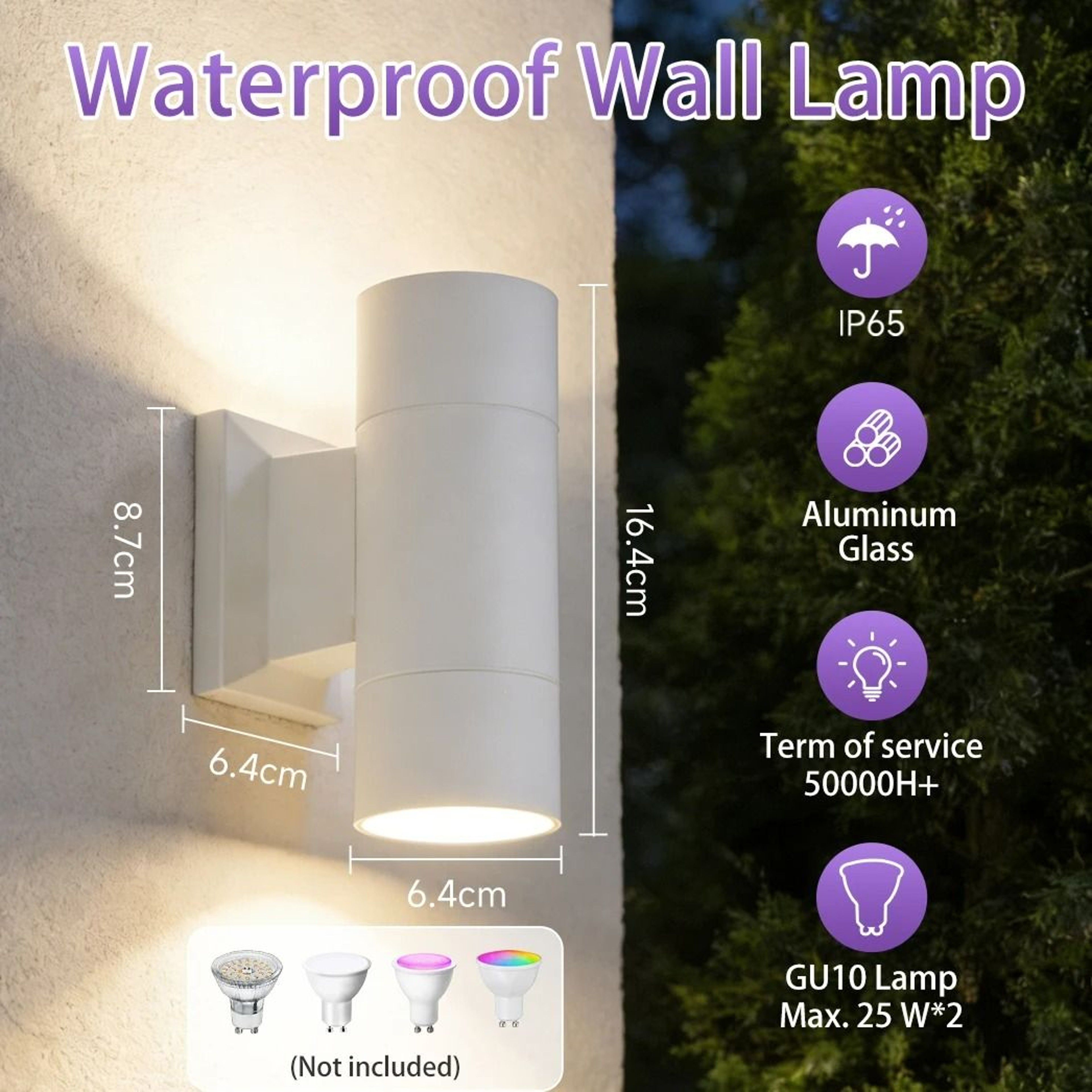 Outdoor Waterproof Wall Lamp Replaceable Bulb Exterior Sconce For Garden Porch  Backyard 9