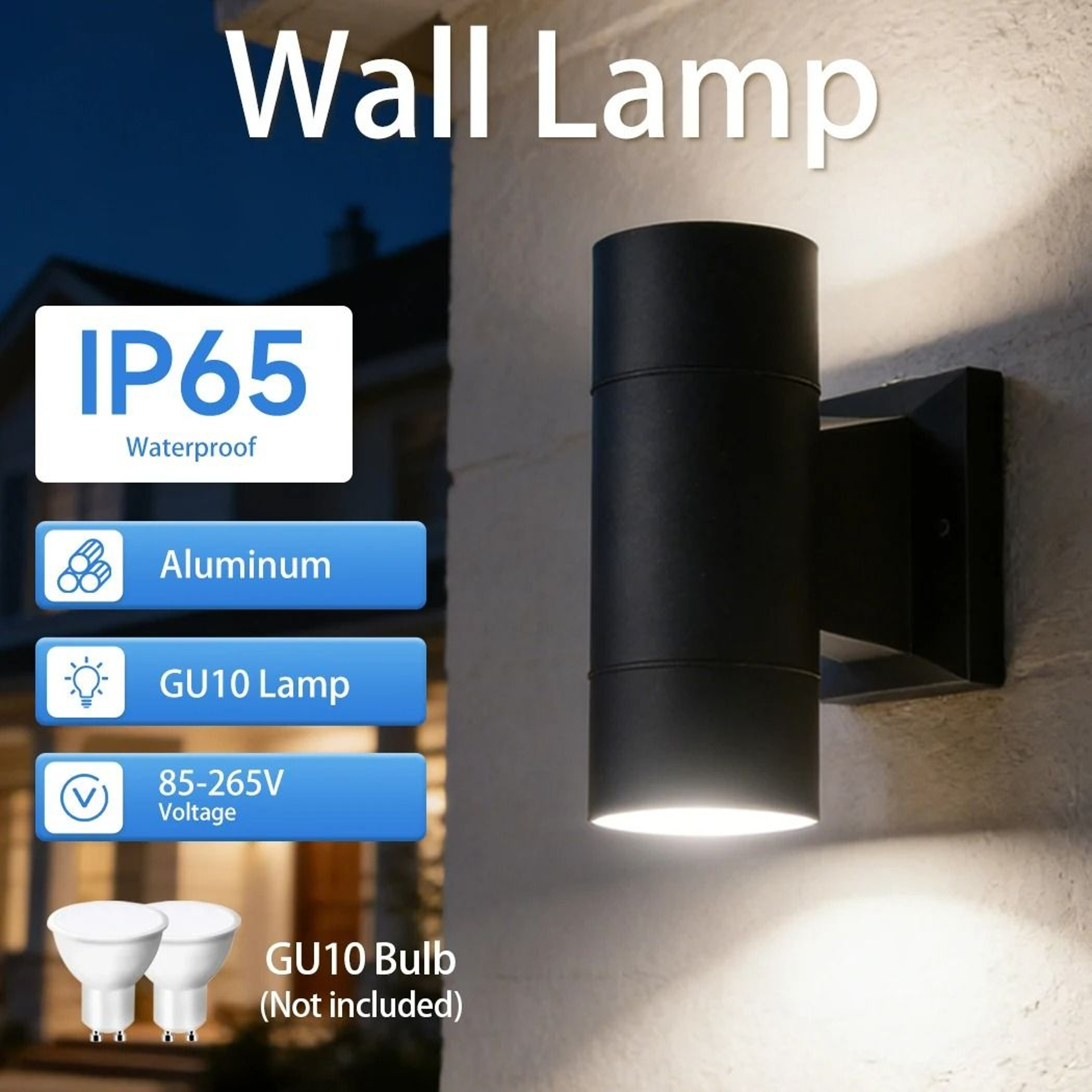 Outdoor Waterproof Wall Lamp Replaceable Bulb Exterior Sconce For Garden Porch  Backyard 1
