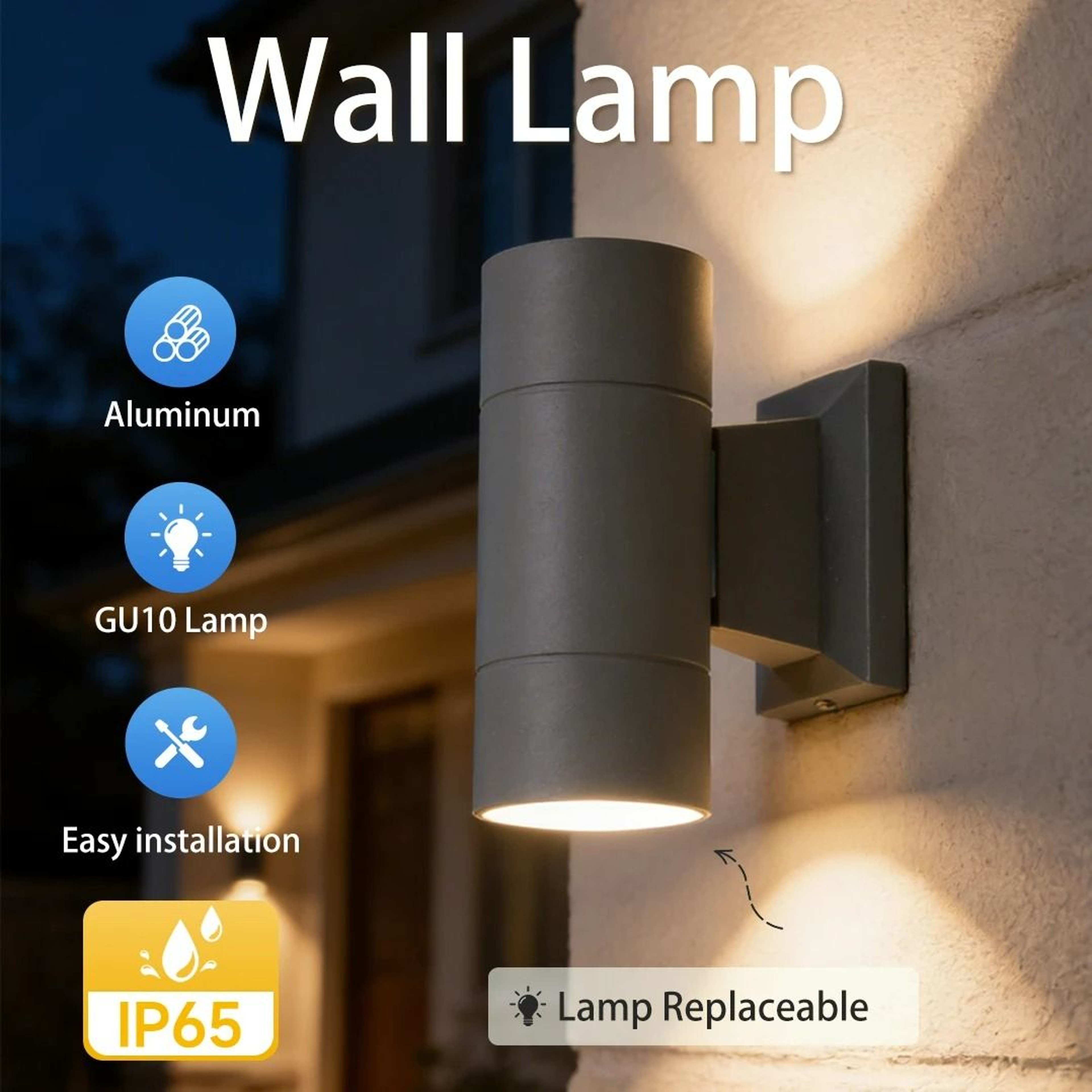 Outdoor Waterproof Wall Lamp Replaceable Bulb Exterior Sconce For Garden Porch  Backyard 3