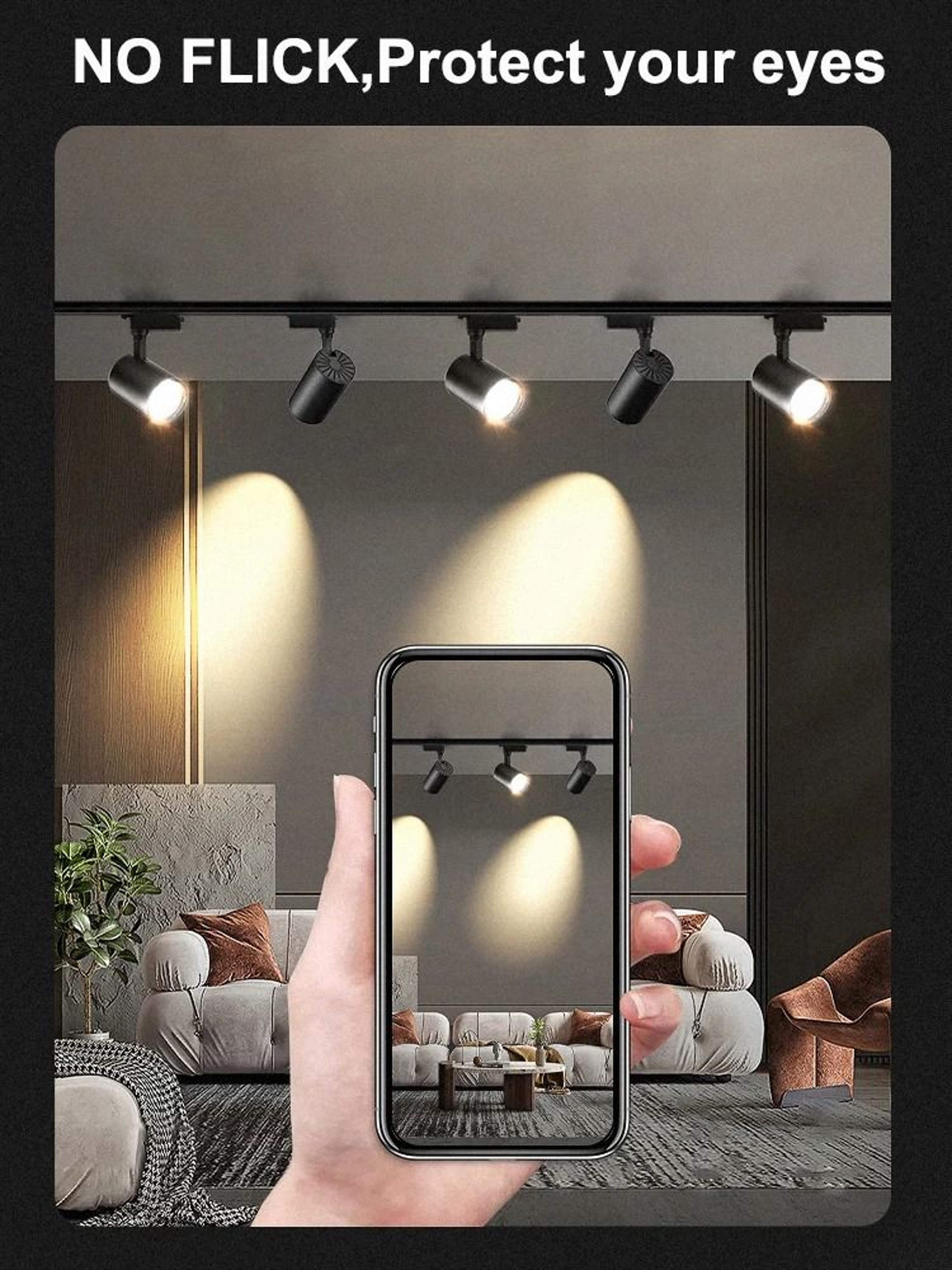 Adjustable TriColor LED Track Light Set 12W  20W  30W  40W  50W Ceiling Spotlight Fixture 6