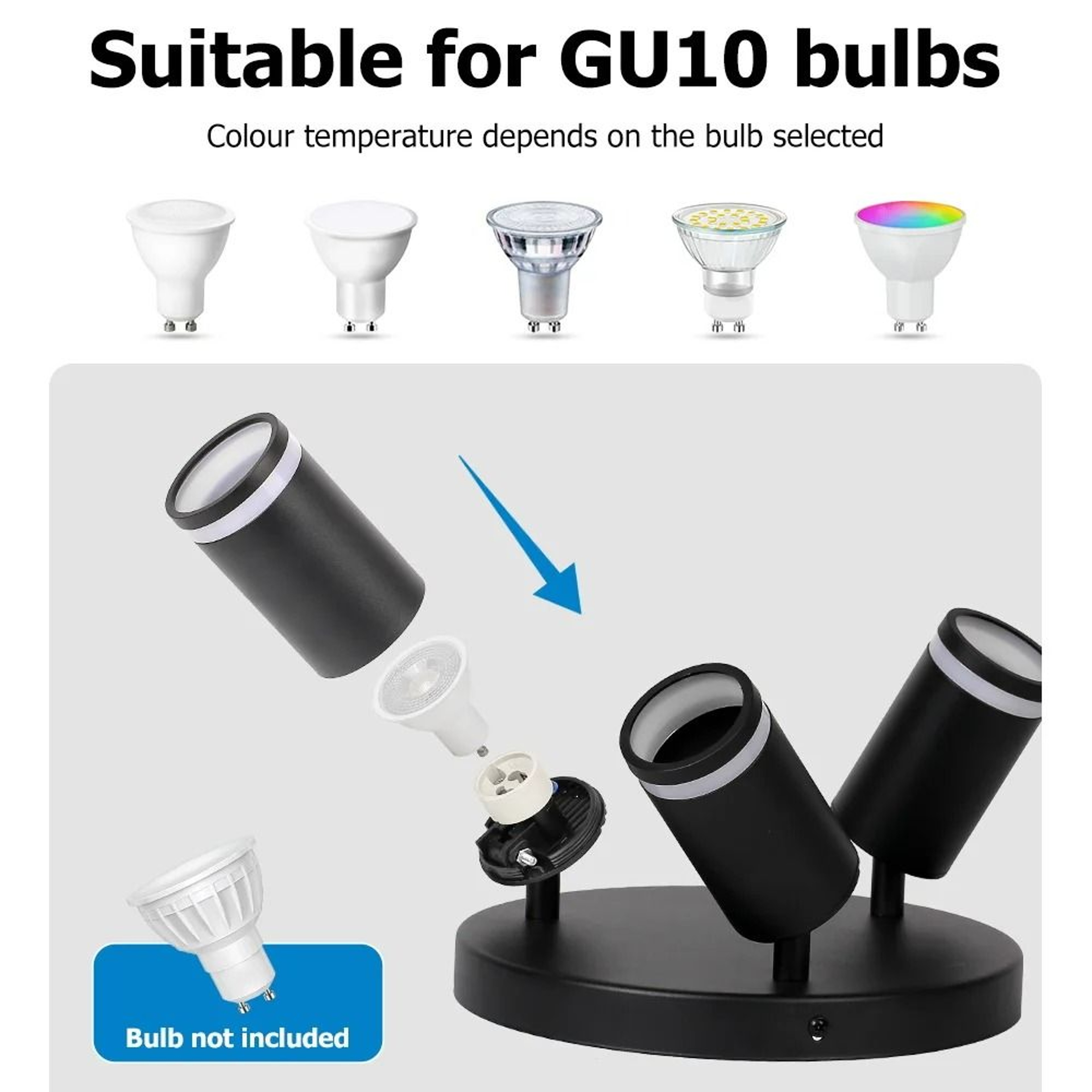 Modern Ceiling Spotlight Replaceable GU10 Bracket Spot Lamp Fixture For Living Room Bedroom  Kitche 5