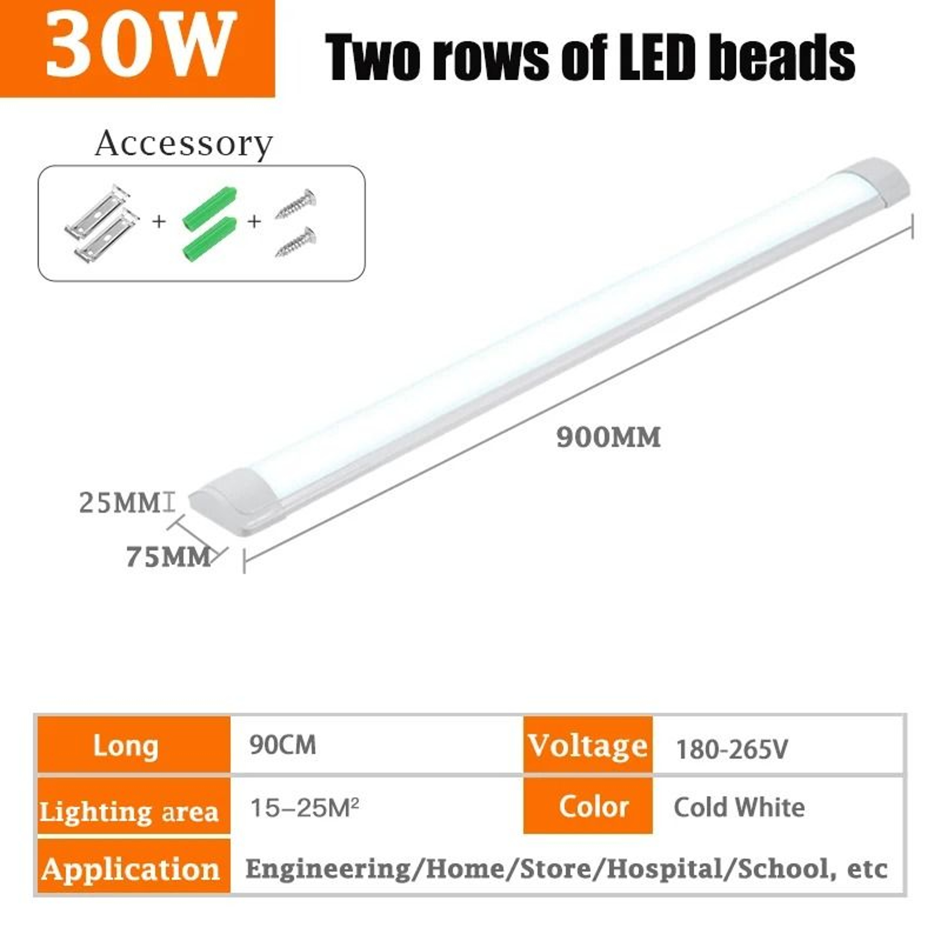 UltraBright Commercial LED Tube Light Fixture 3Pack 11