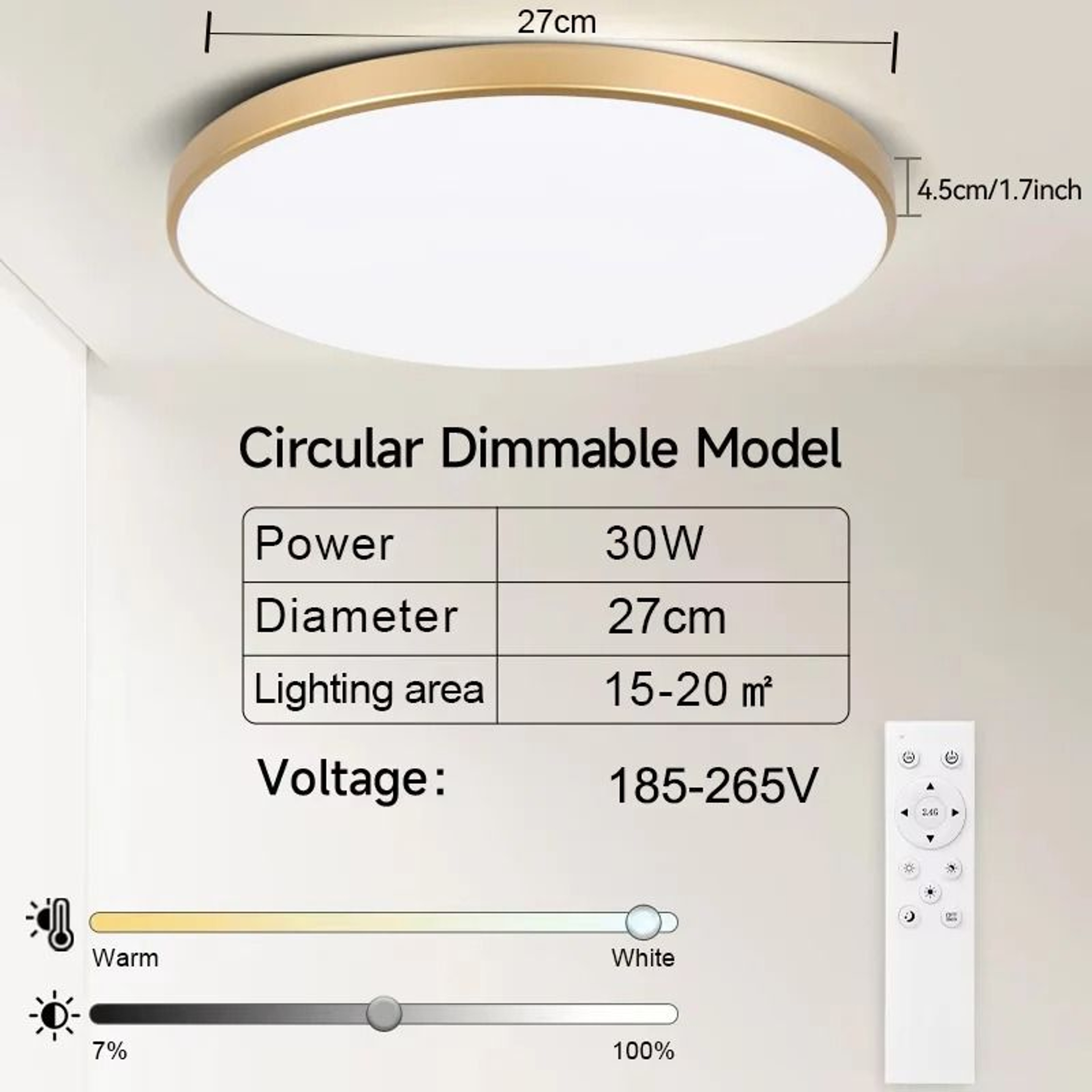 Smart Remote Control Dimmable LED Ceiling Light Fixture 8
