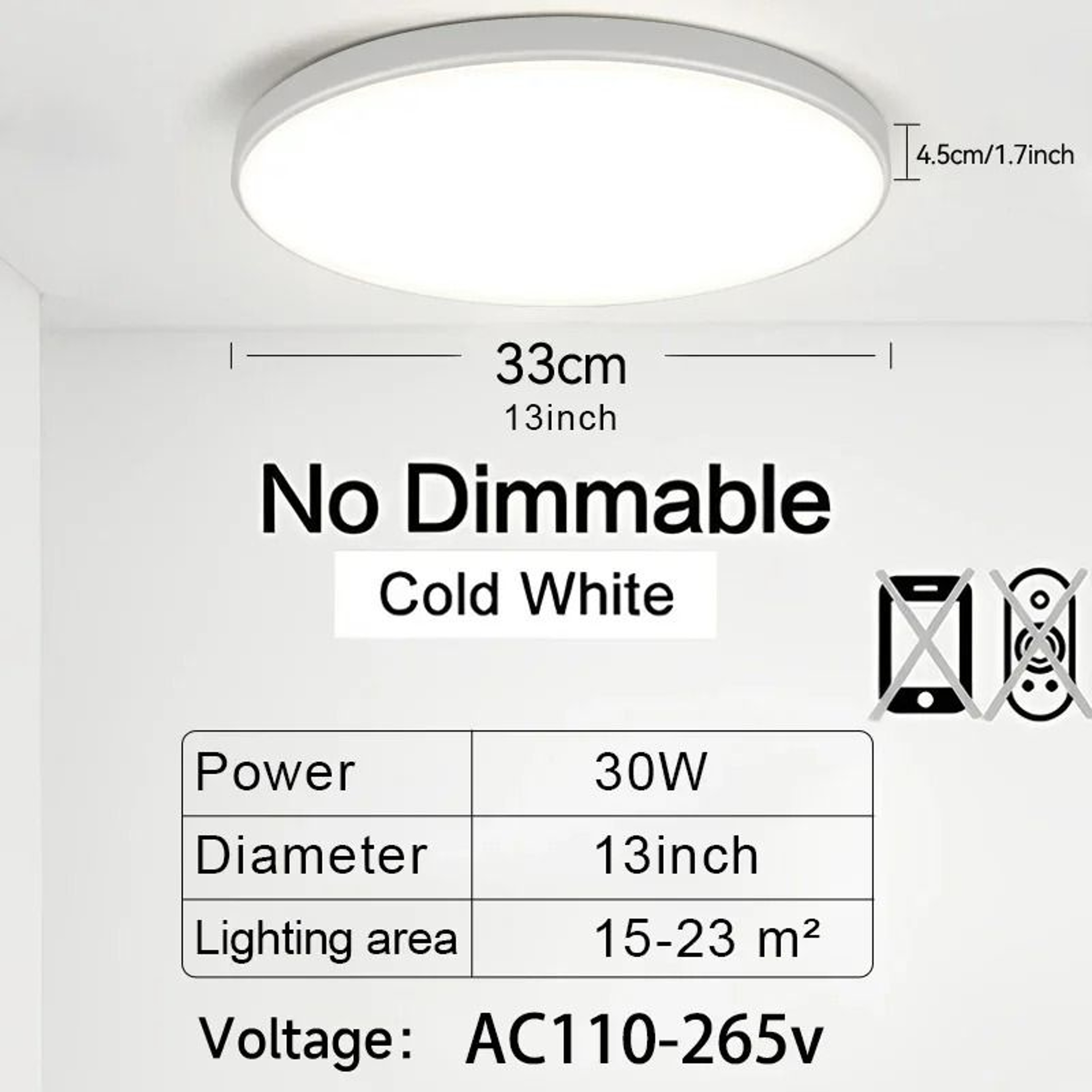 Smart Remote Control Dimmable LED Ceiling Light Fixture 10