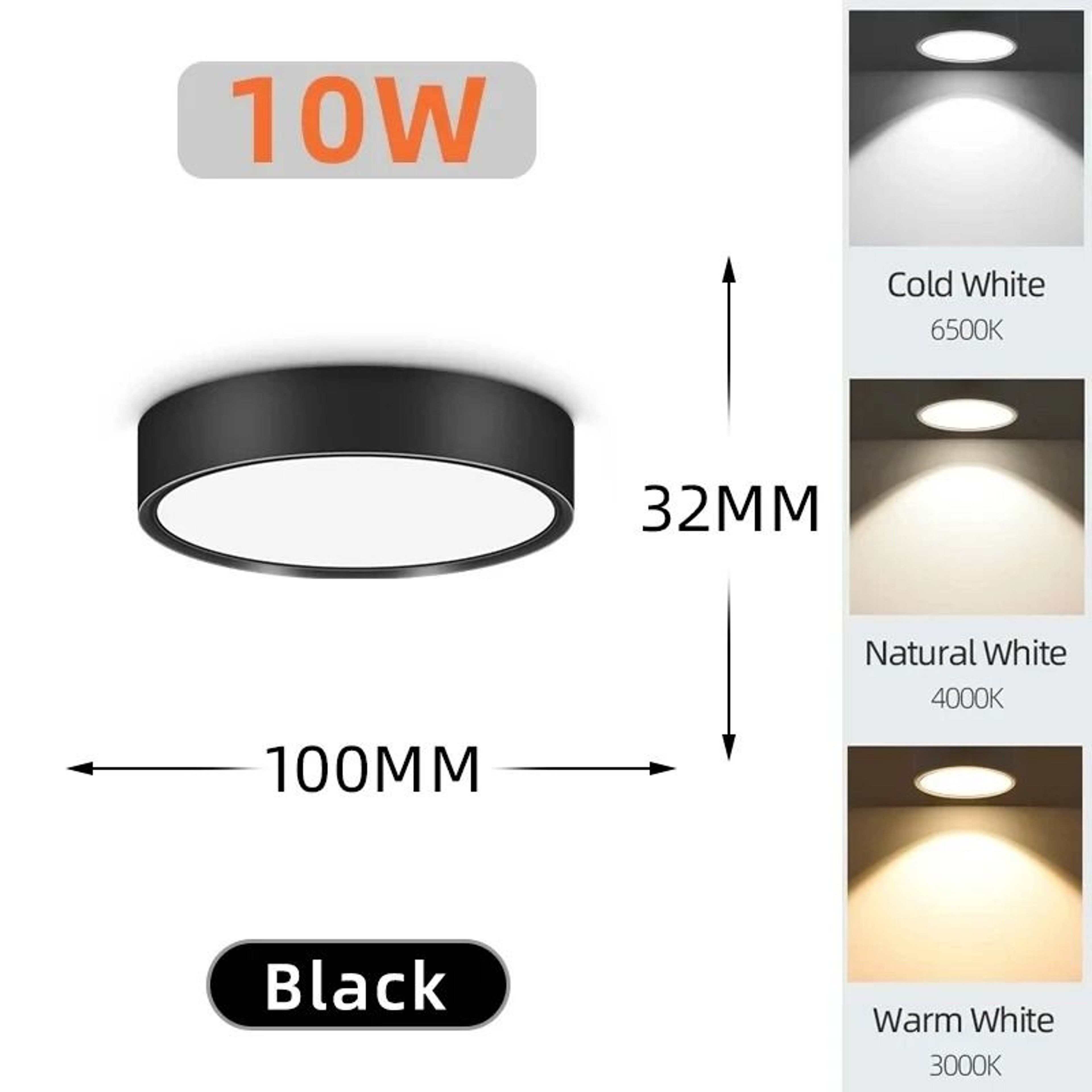 Modern Cylindrical Tricolor SurfaceMounted LED Spotlight 14