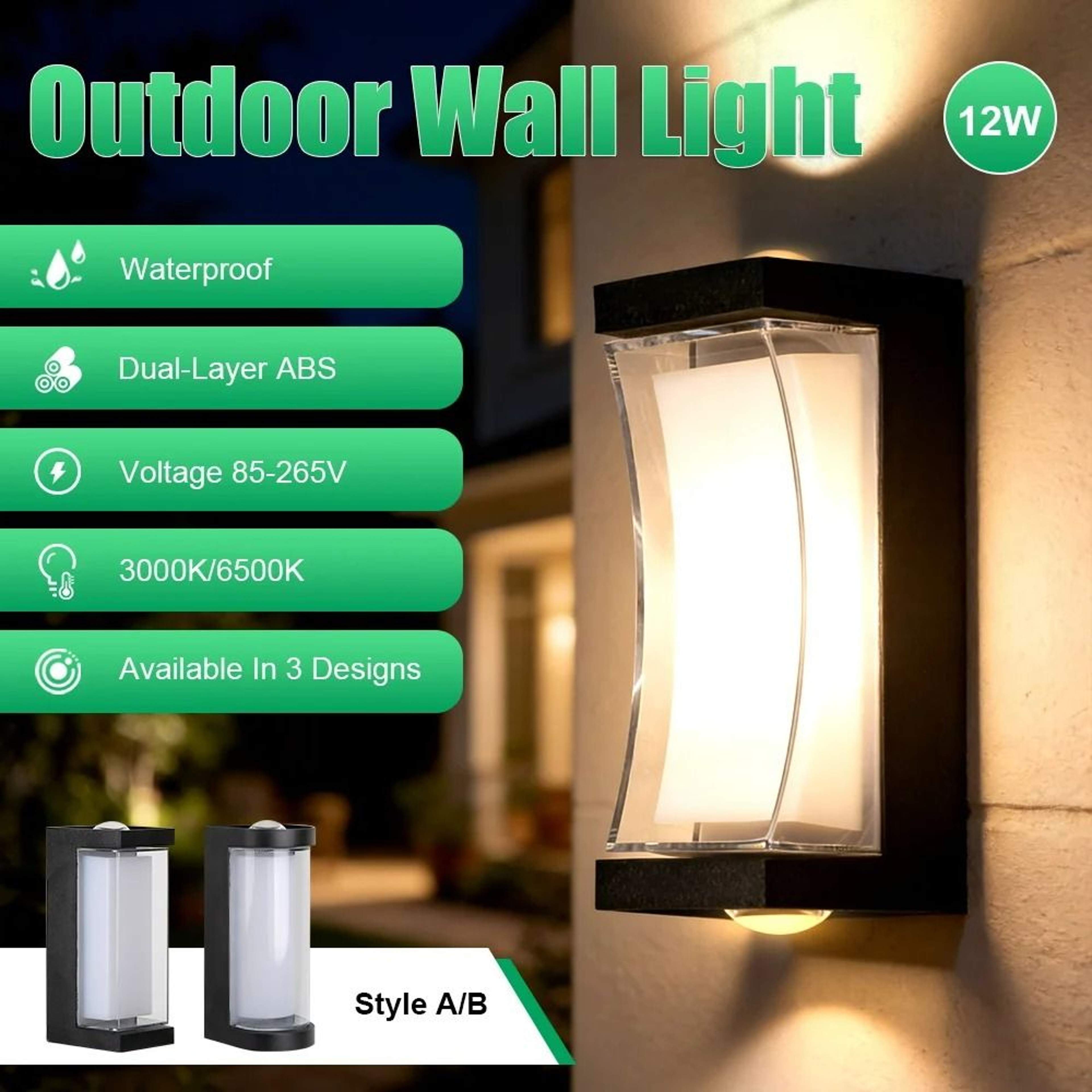 Modern IP65 Waterproof LED Outdoor Sconce Wall Light 2