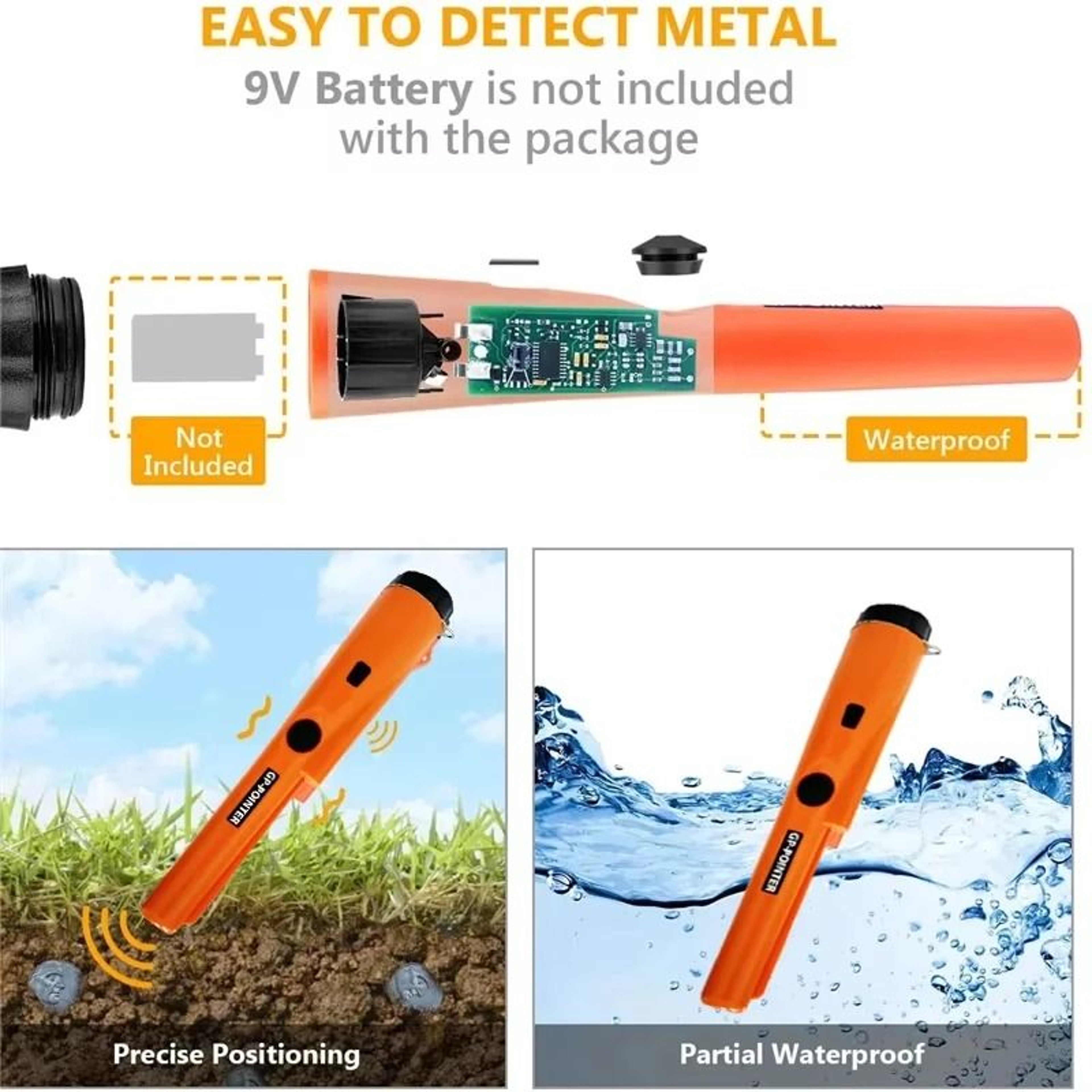 Professional 360 Waterproof Handheld Metal Detector Pinpointer 3