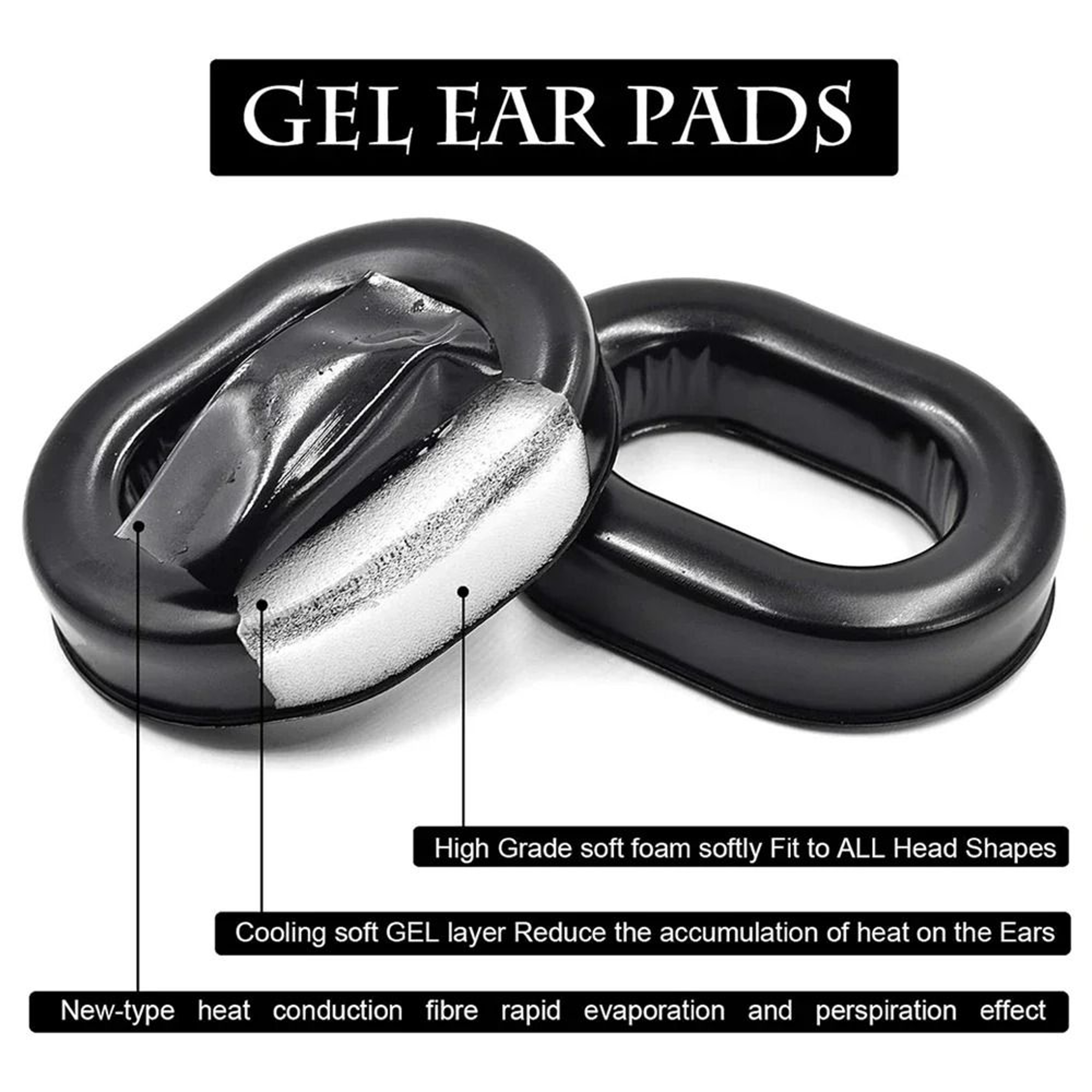 Cooling Gel Replacement Ear Cushions For Aviation And Tactical Earmuffs 4