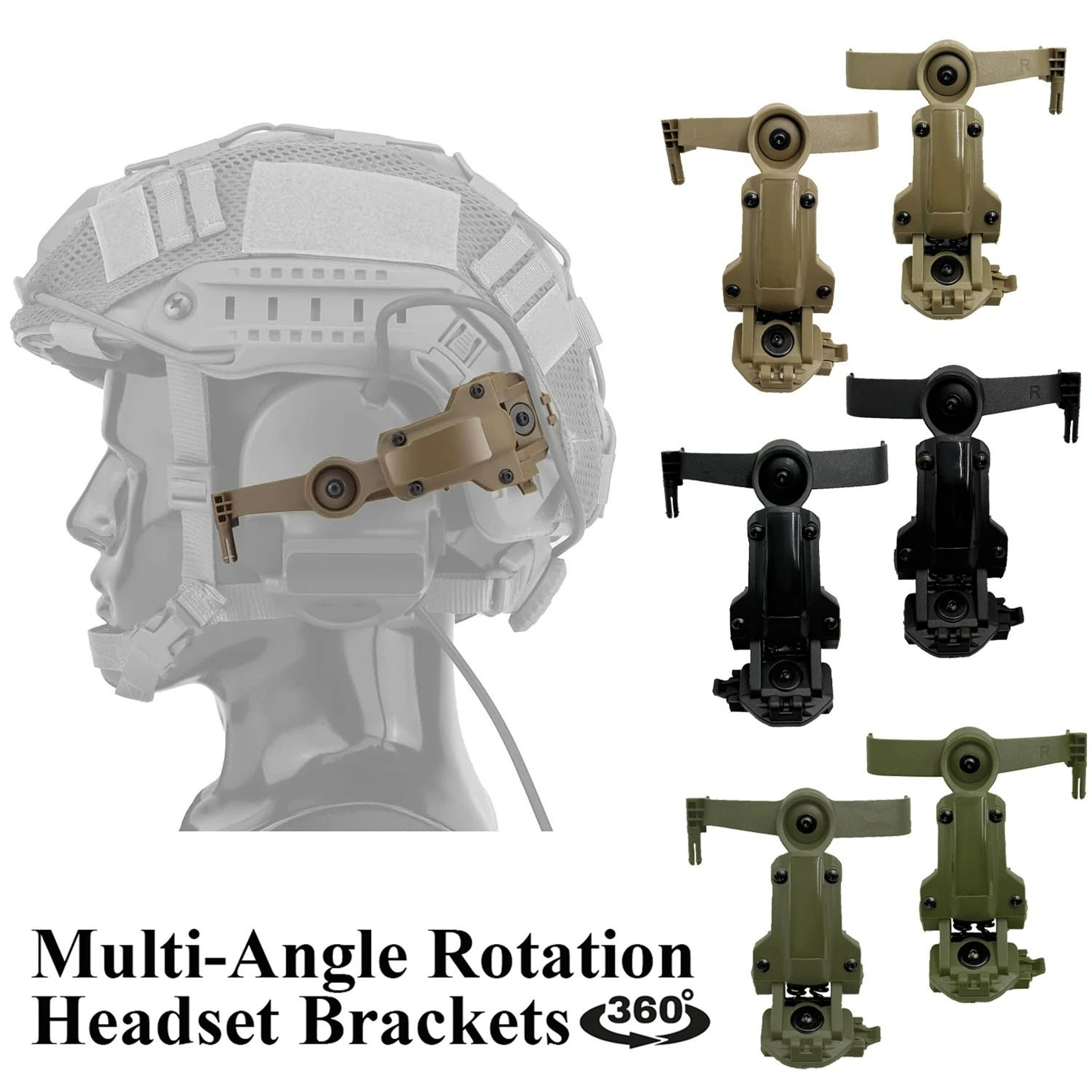MultiPlatform Tactical Helmet Rail Adapter  Swivel Mount Bracket 0
