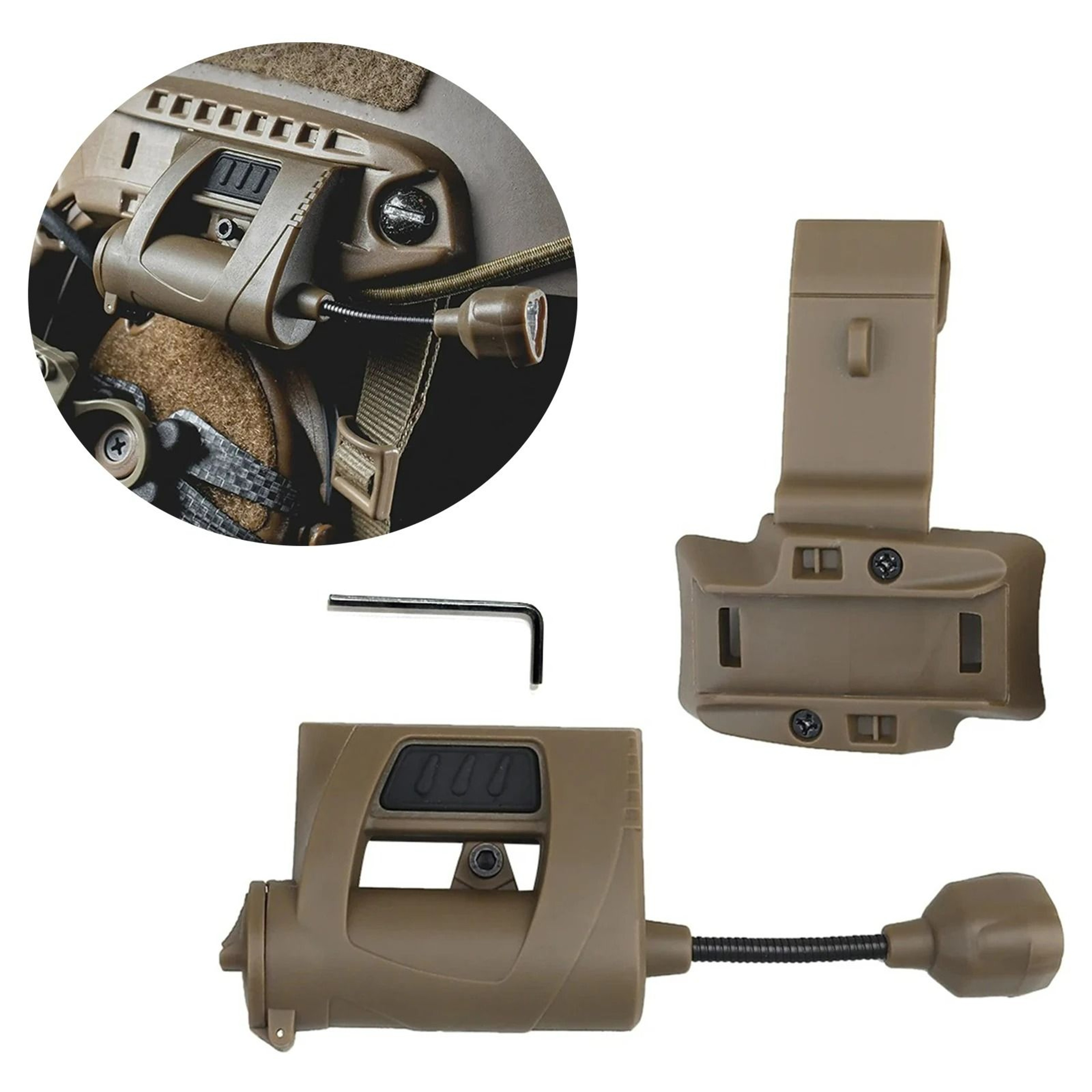 Modular Tactical Helmet Task Light With Flexible Neck  Infrared Mode 0