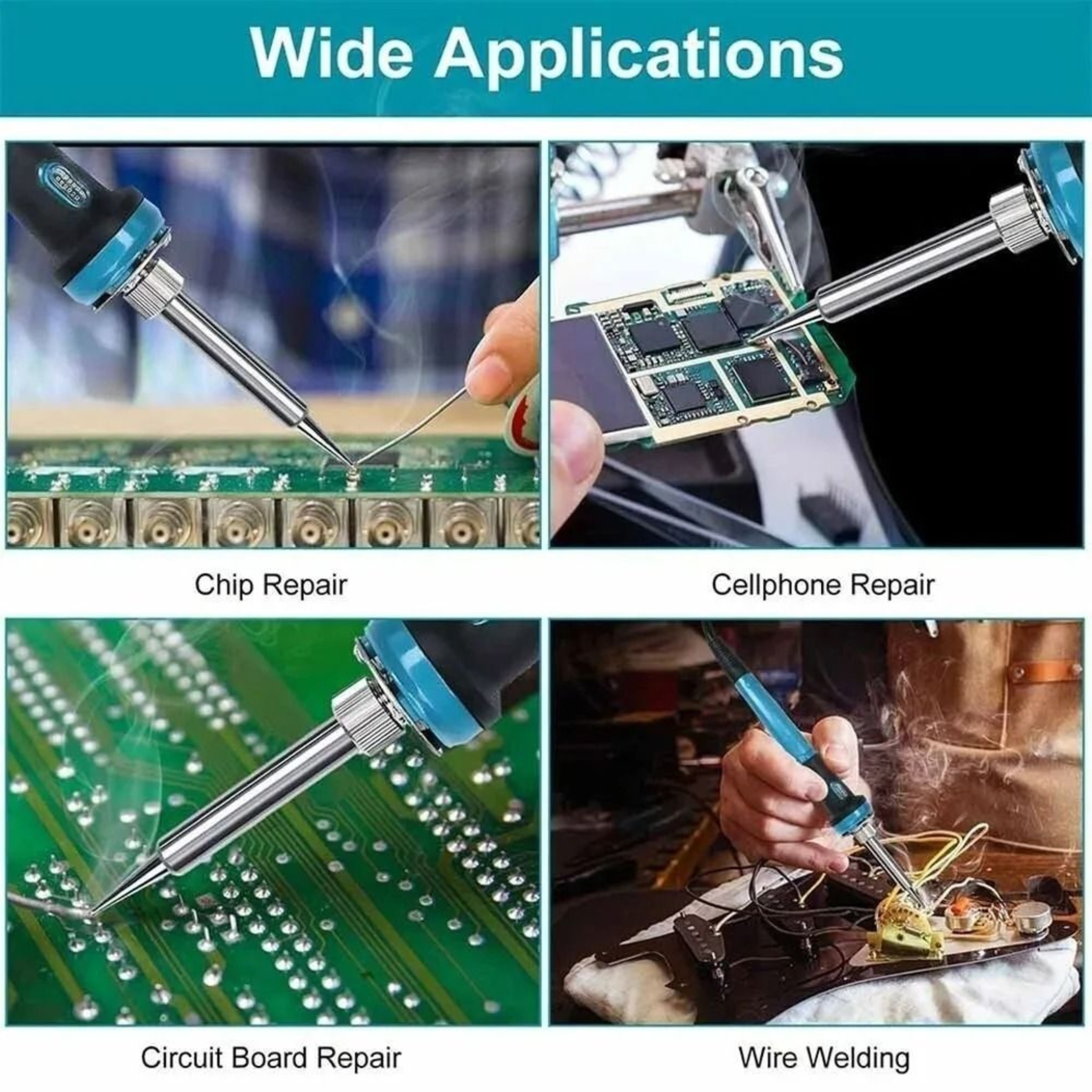 Cordless 60W Electric Soldering Iron  FastHeating Welding Tool For 18V20V Battery 5