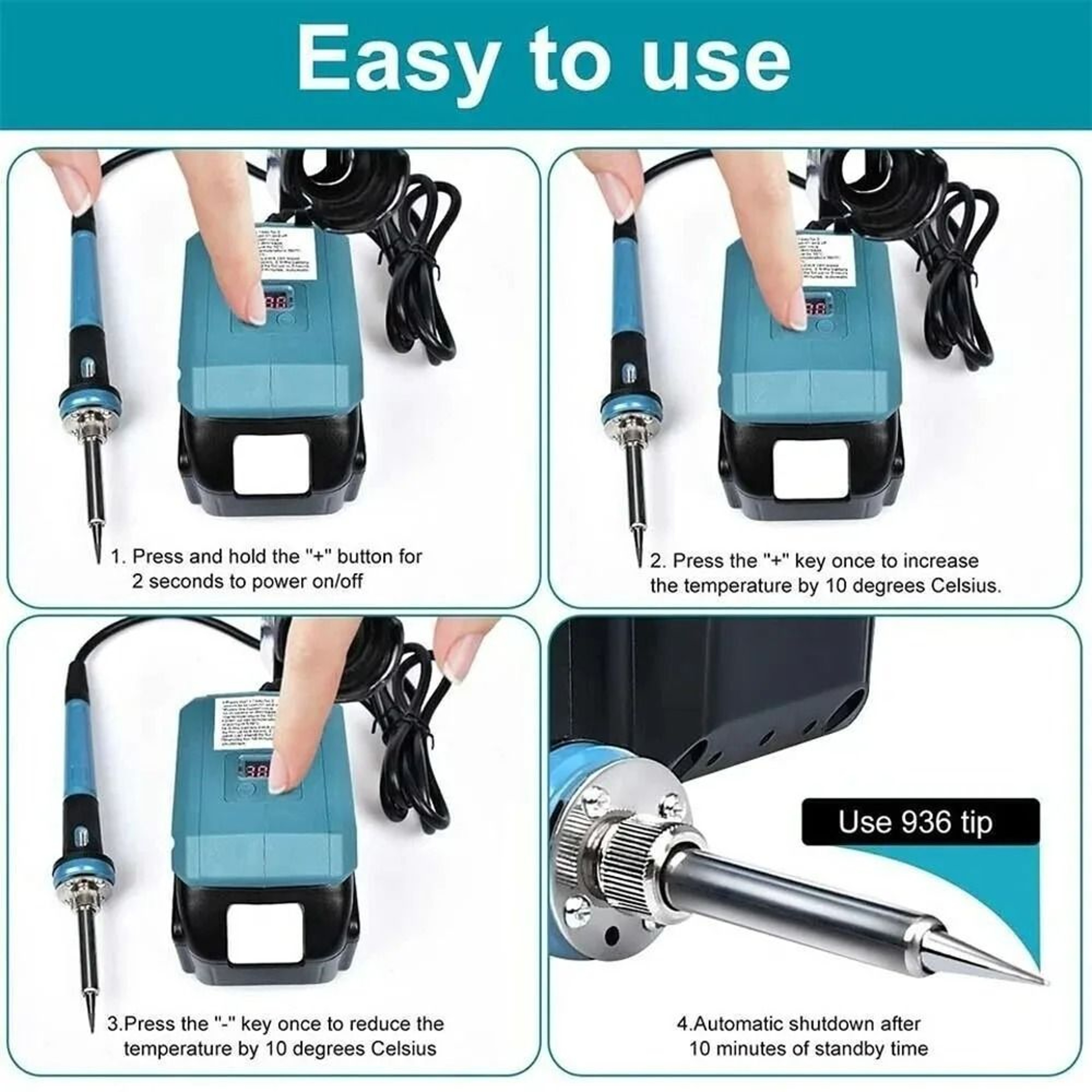 Cordless 60W Electric Soldering Iron  FastHeating Welding Tool For 18V20V Battery 4