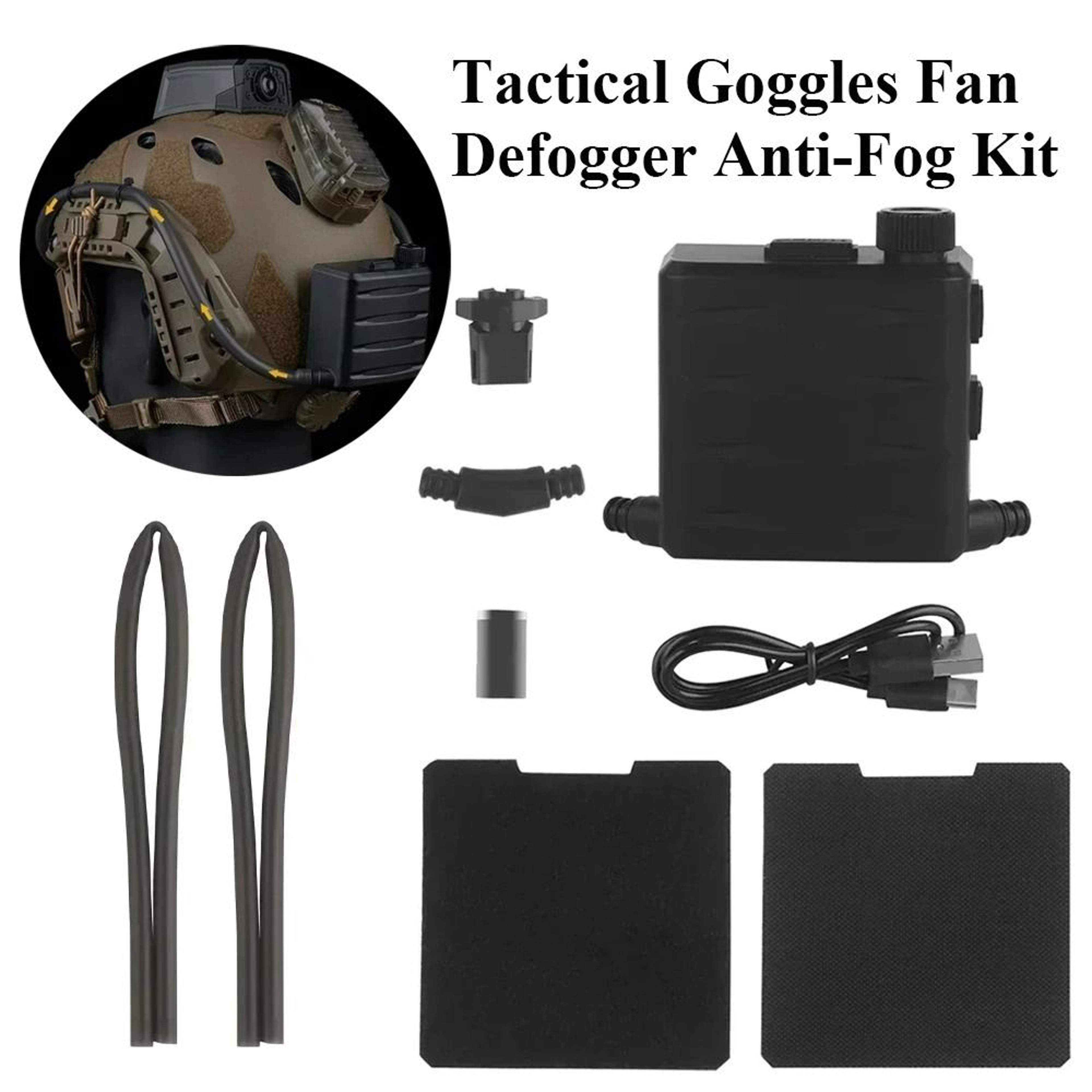 Tactical Goggles Defogger  Micro Fan AntiFog System Kit 0