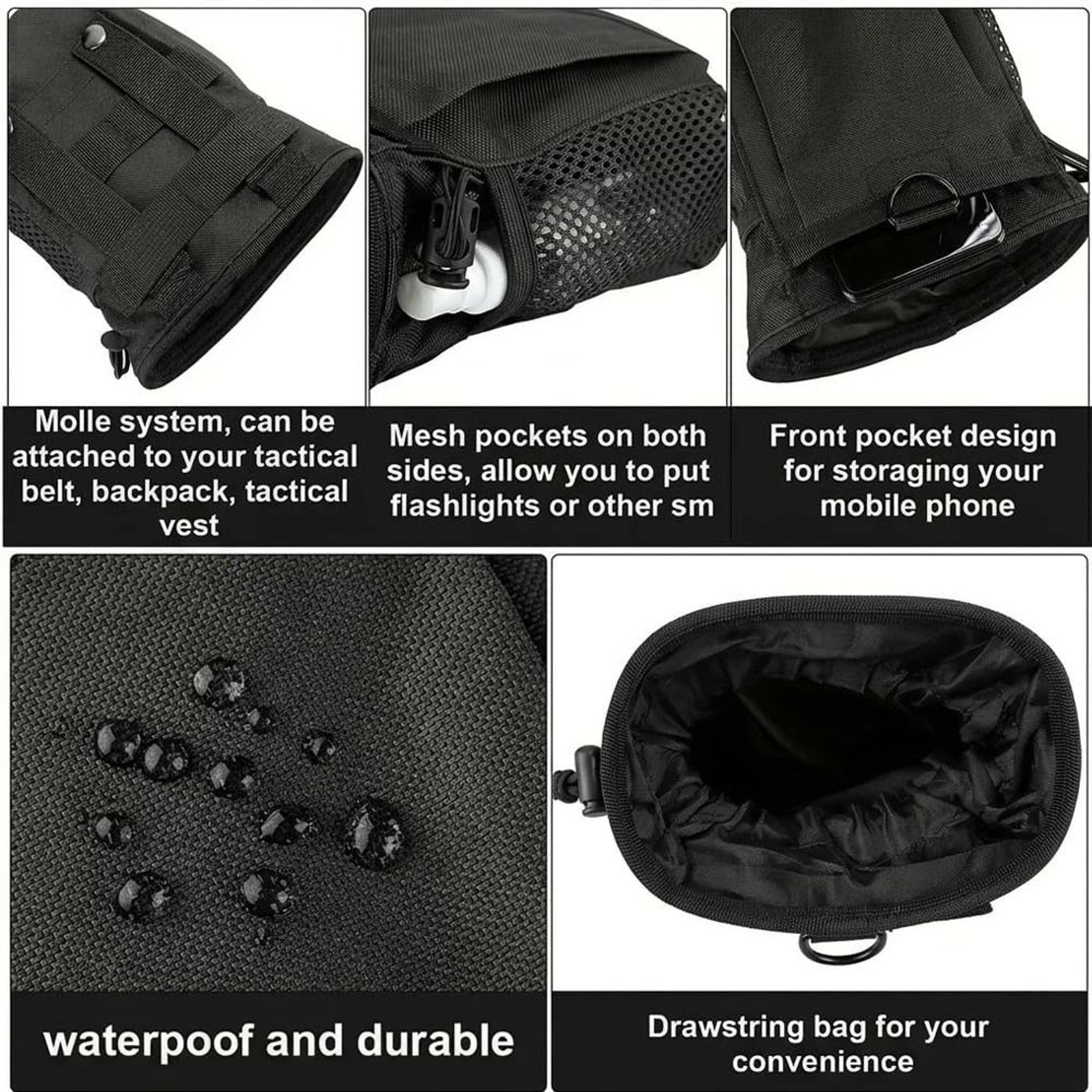 Tactical 800D Nylon Dump Drop Pouch  Folding Ammo Waist Bag 2