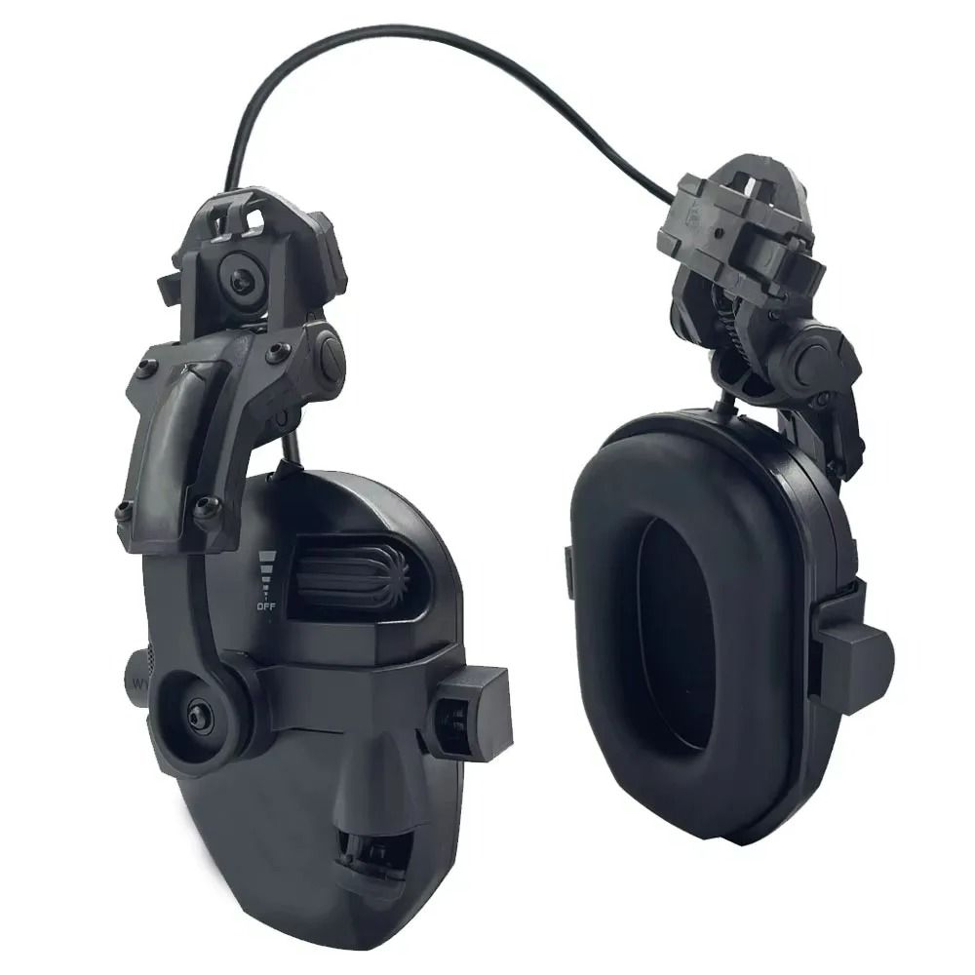 Active HelmetMounted Electronic Hearing Protection Headset  RailMounted Sound Amplification Earmuff 0