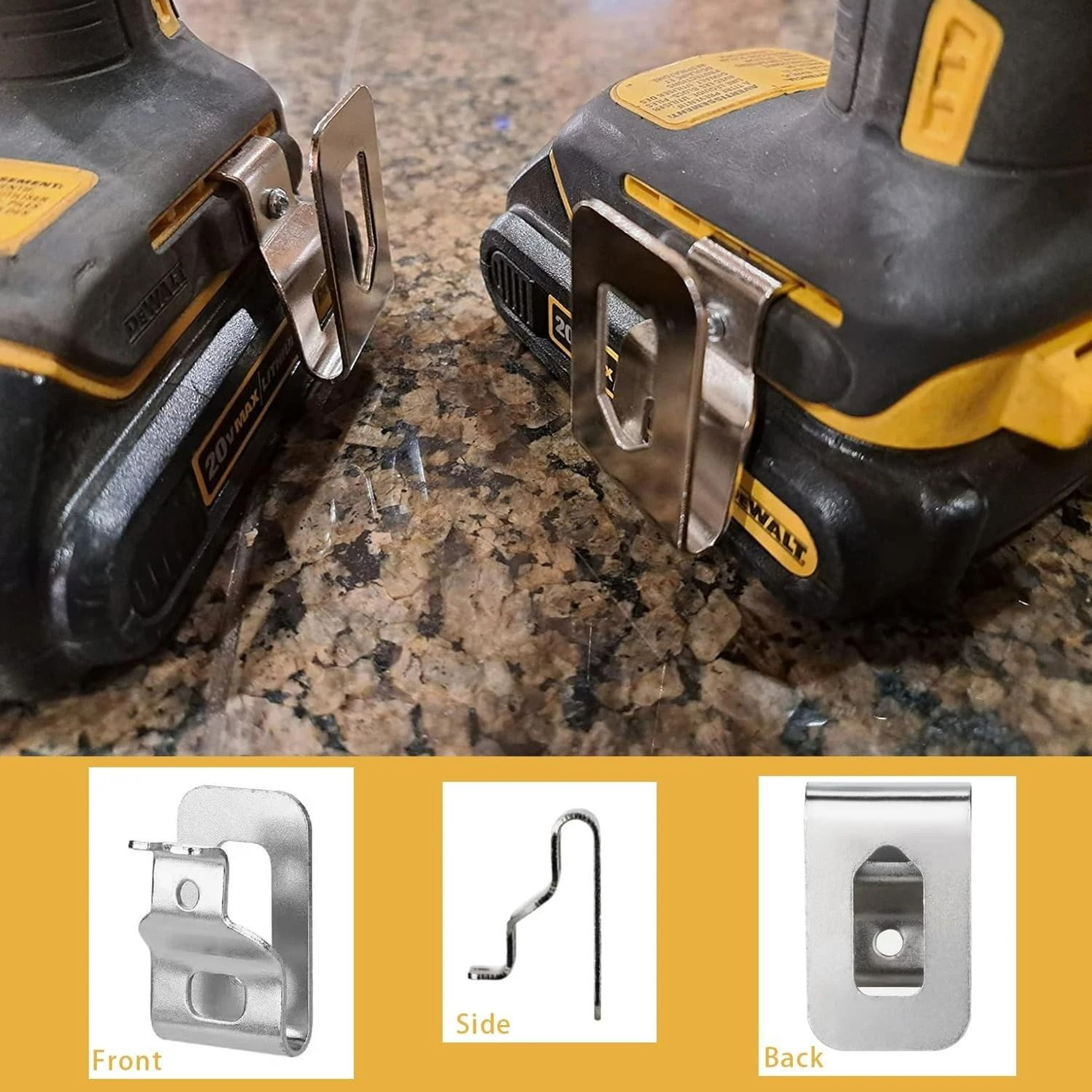 HeavyDuty Steel Belt Clip Hook Kit With Mounting Hardware For 20V Cordless Drills  Drivers 3