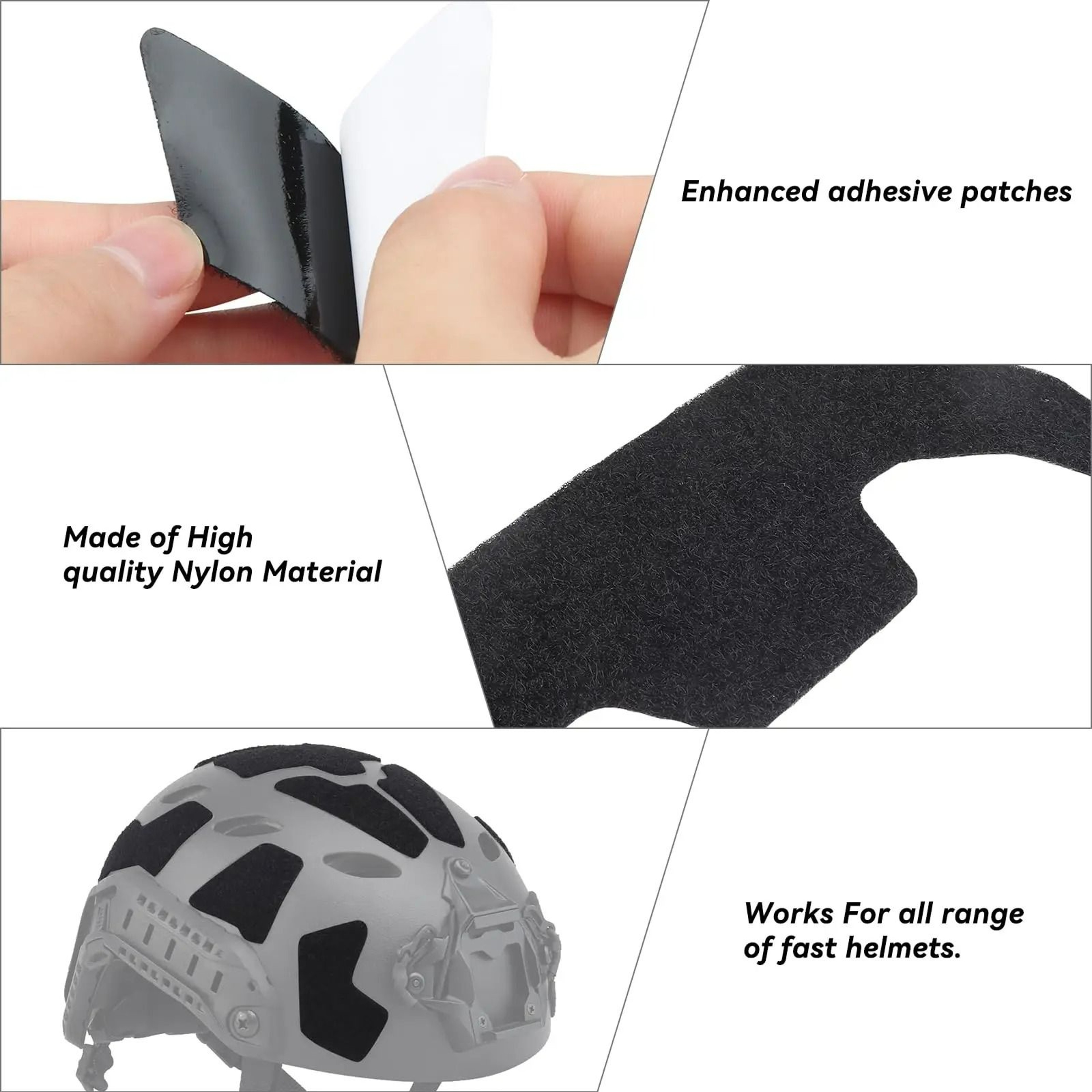 Universal Exterior Tactical Helmet HookandLoop Sticker Kit For FAST Helmets 3