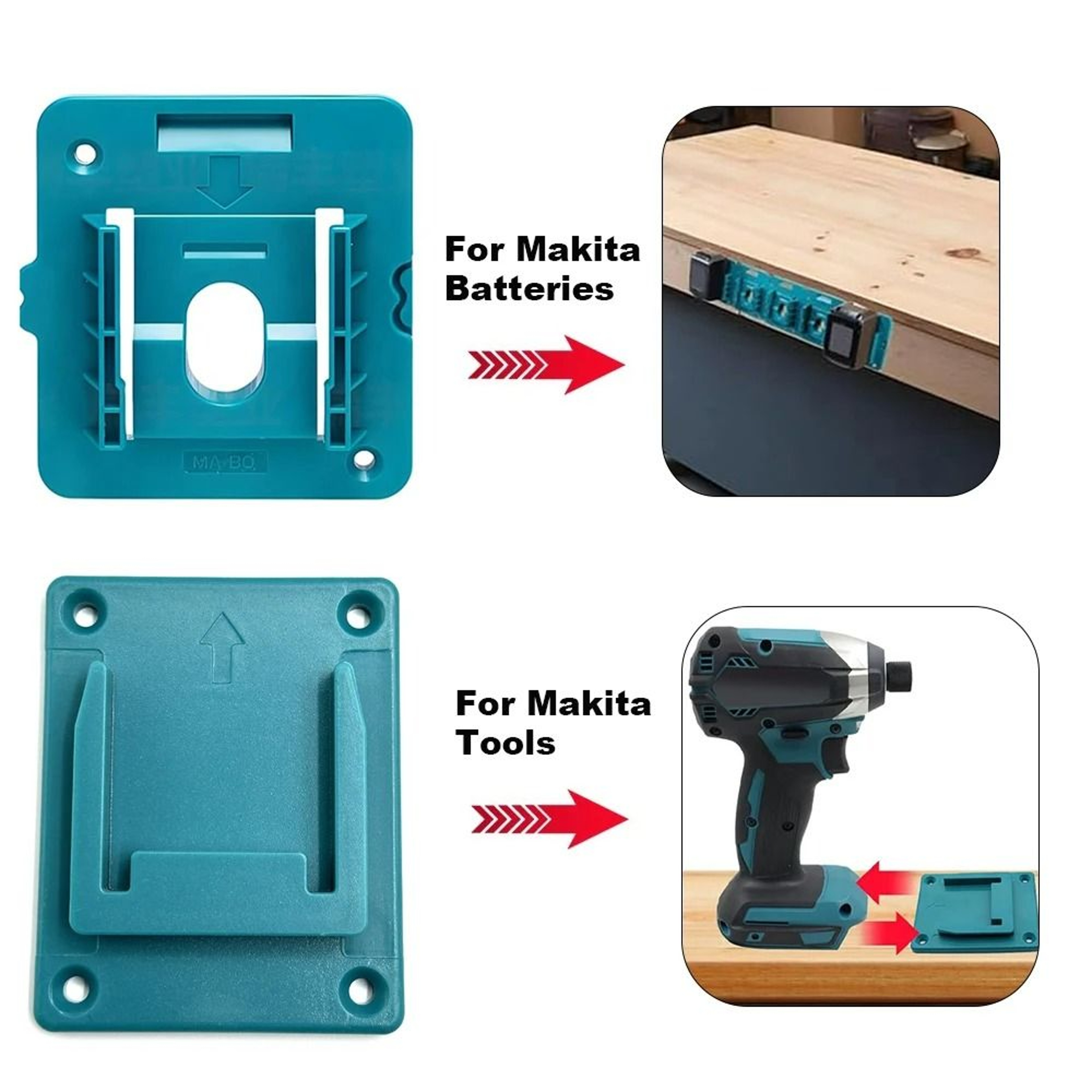 HeavyDuty Wall Mount Tool  Battery Dock Hanger Brackets With Screws For 18V Cordless Tools  Batteri 2