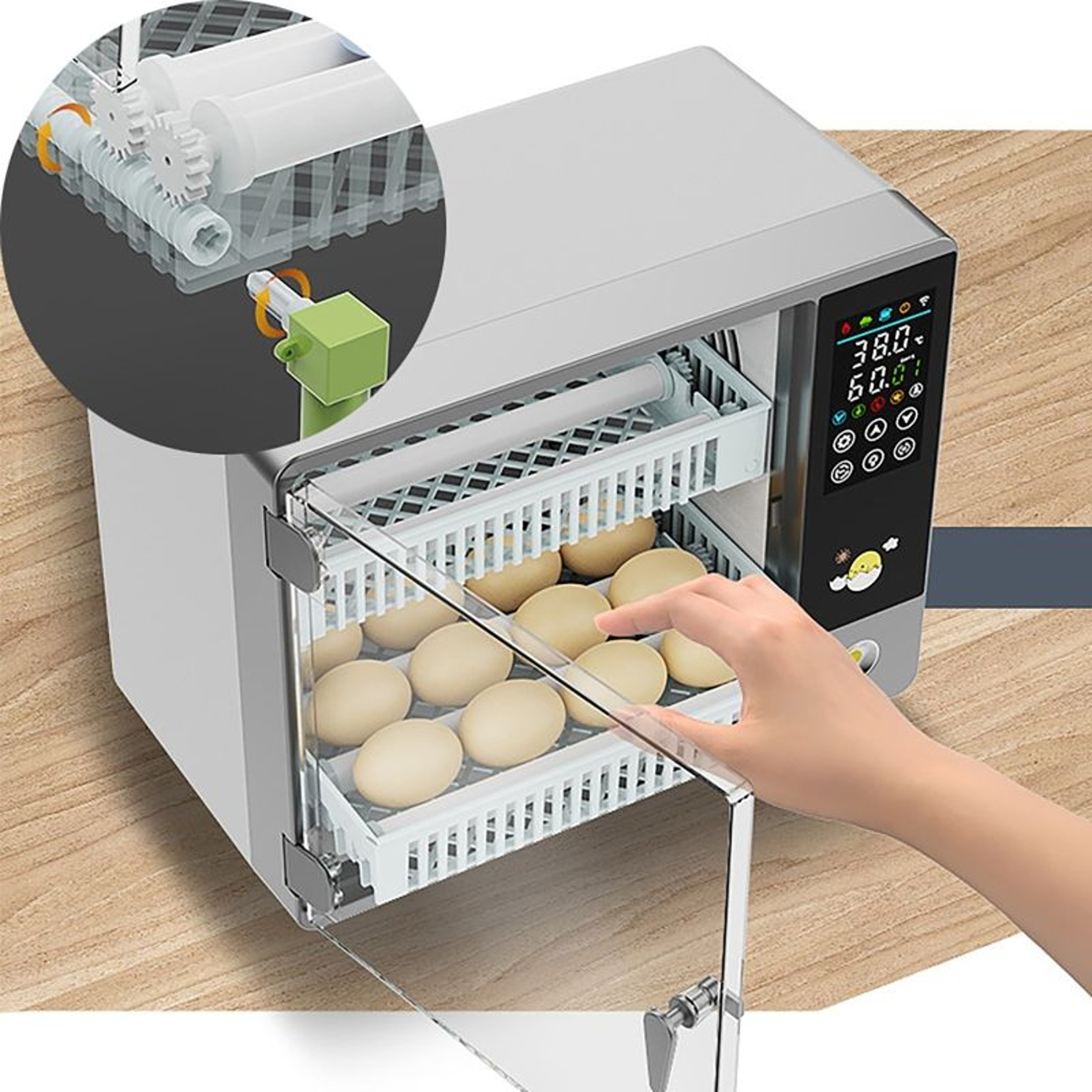 24Egg Automatic Incubator  Fully Automatic Egg Turner  Hatcher For Chicken Quail And Poultry Farmin