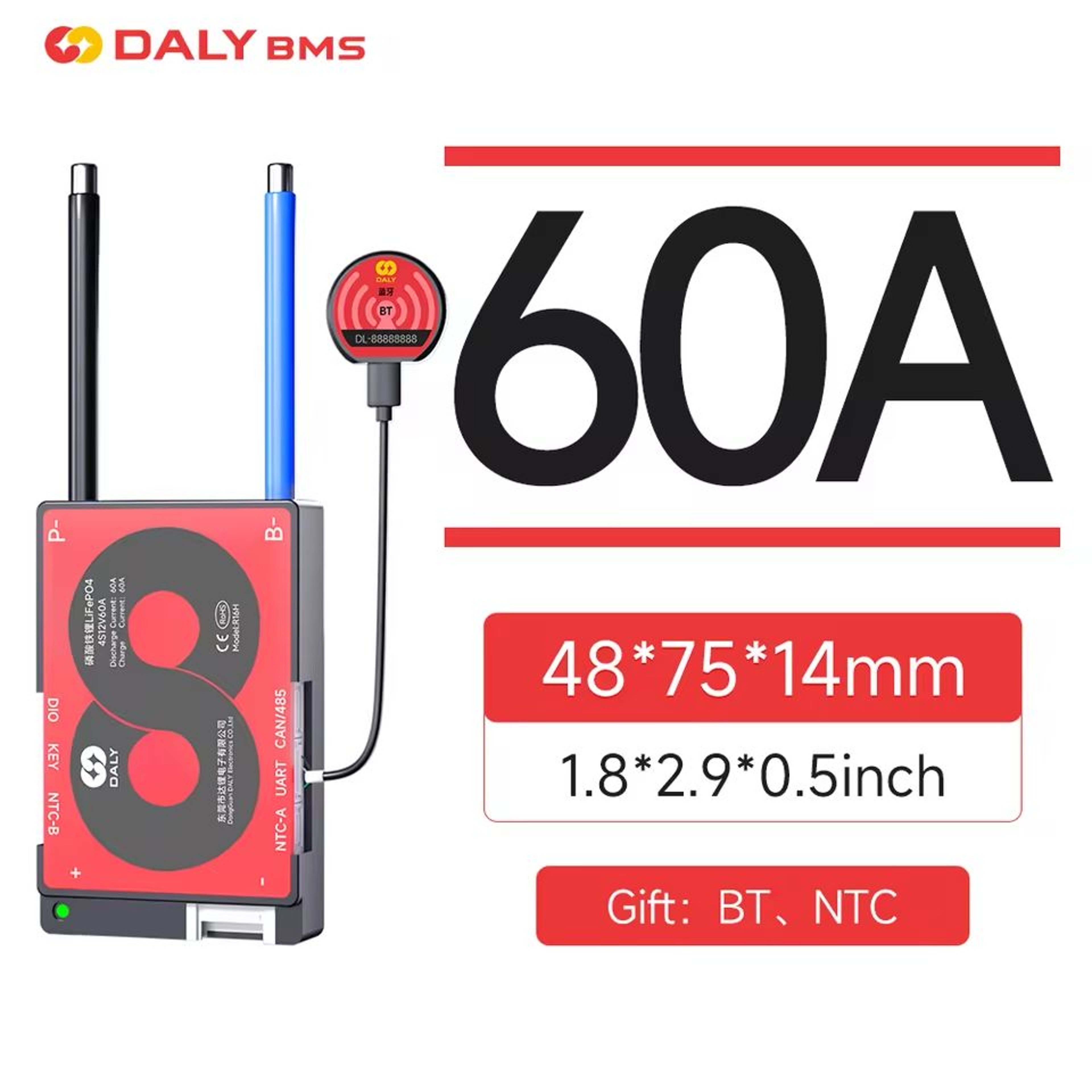 Daly Smart LiFePO4 BMS 4 To 16S 100A With Bluetooth UART And CANBUS 18