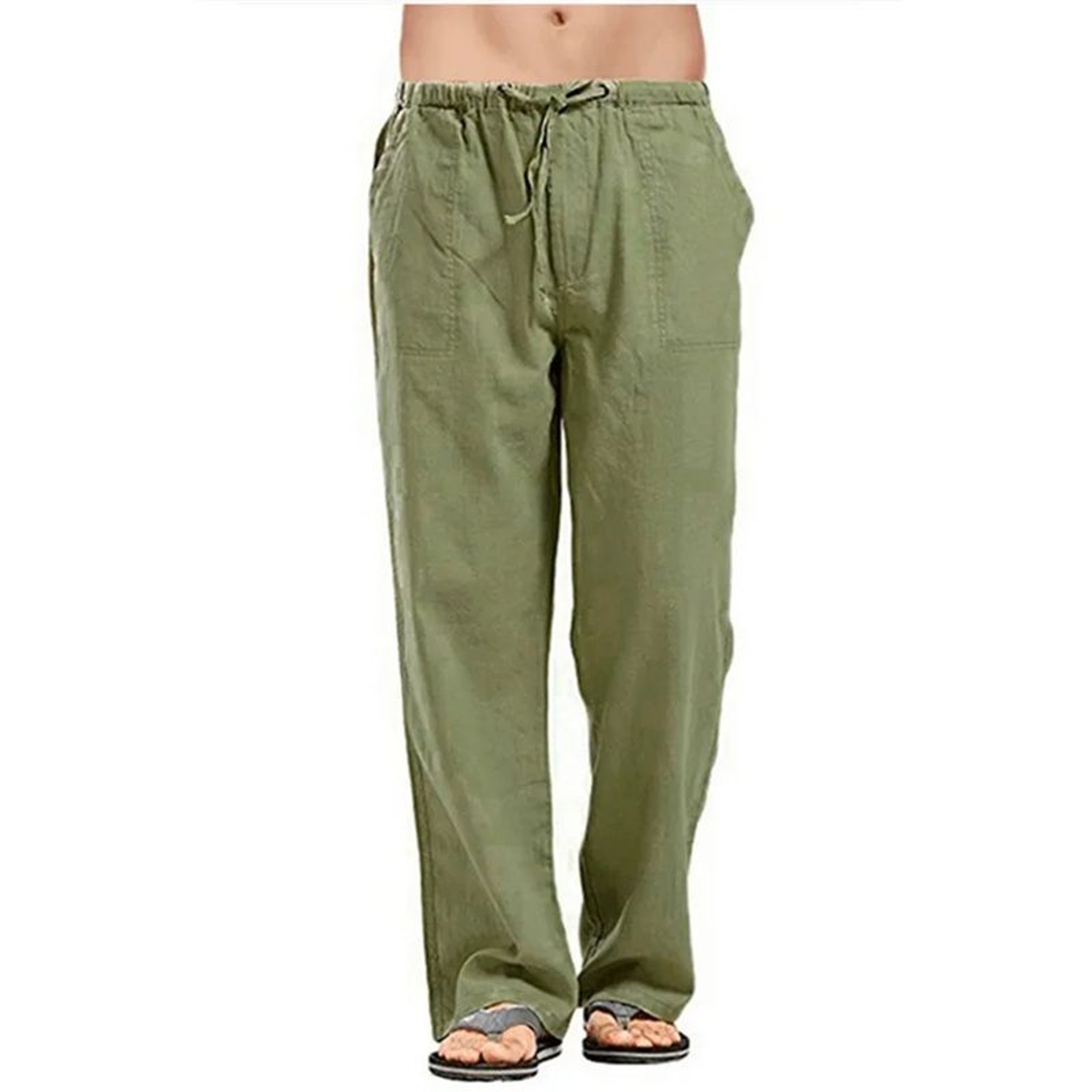 AirWeave Mens Cotton Linen Pants Summer Lightweight Breathable Trousers 2