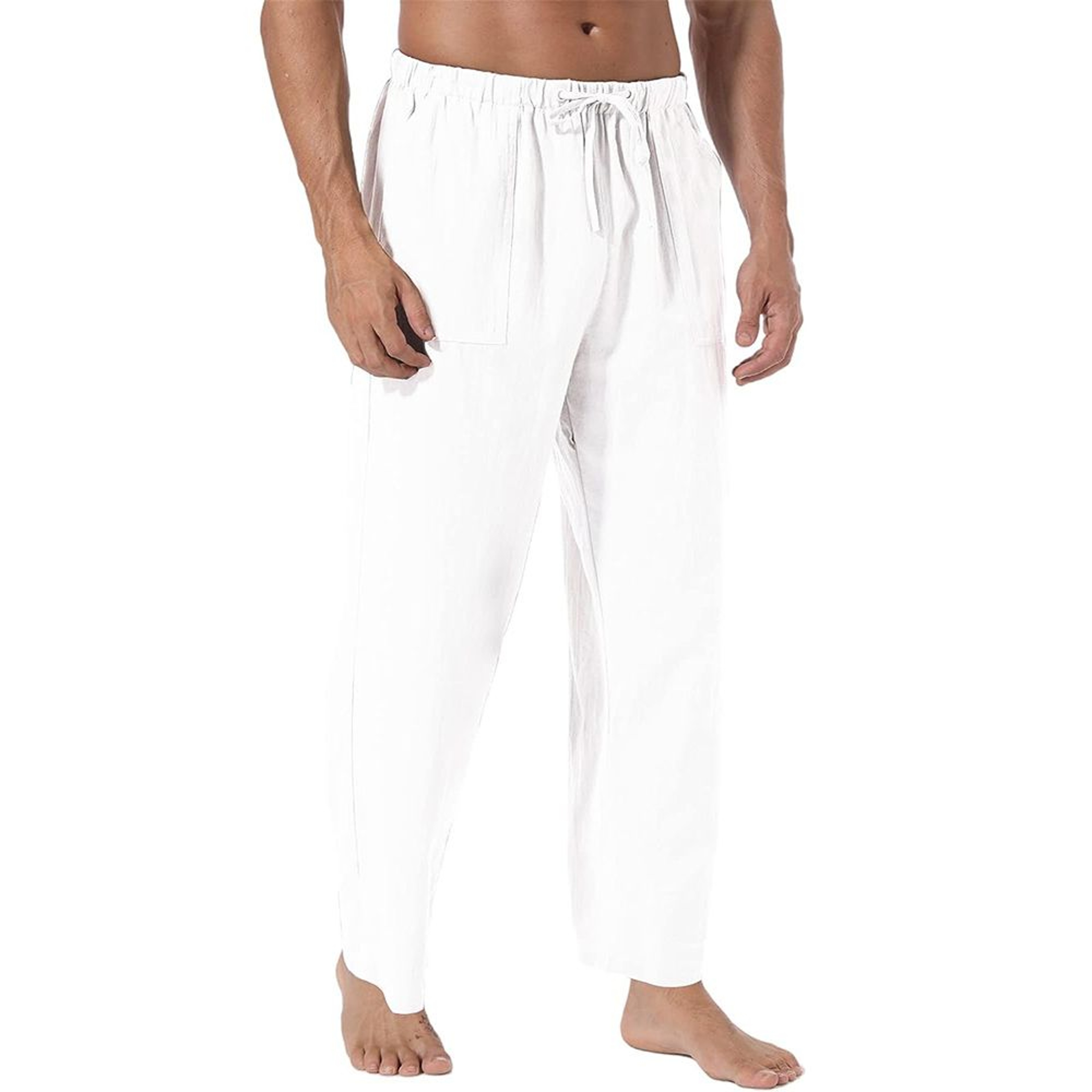 AirWeave Mens Cotton Linen Pants Summer Lightweight Breathable Trousers 0