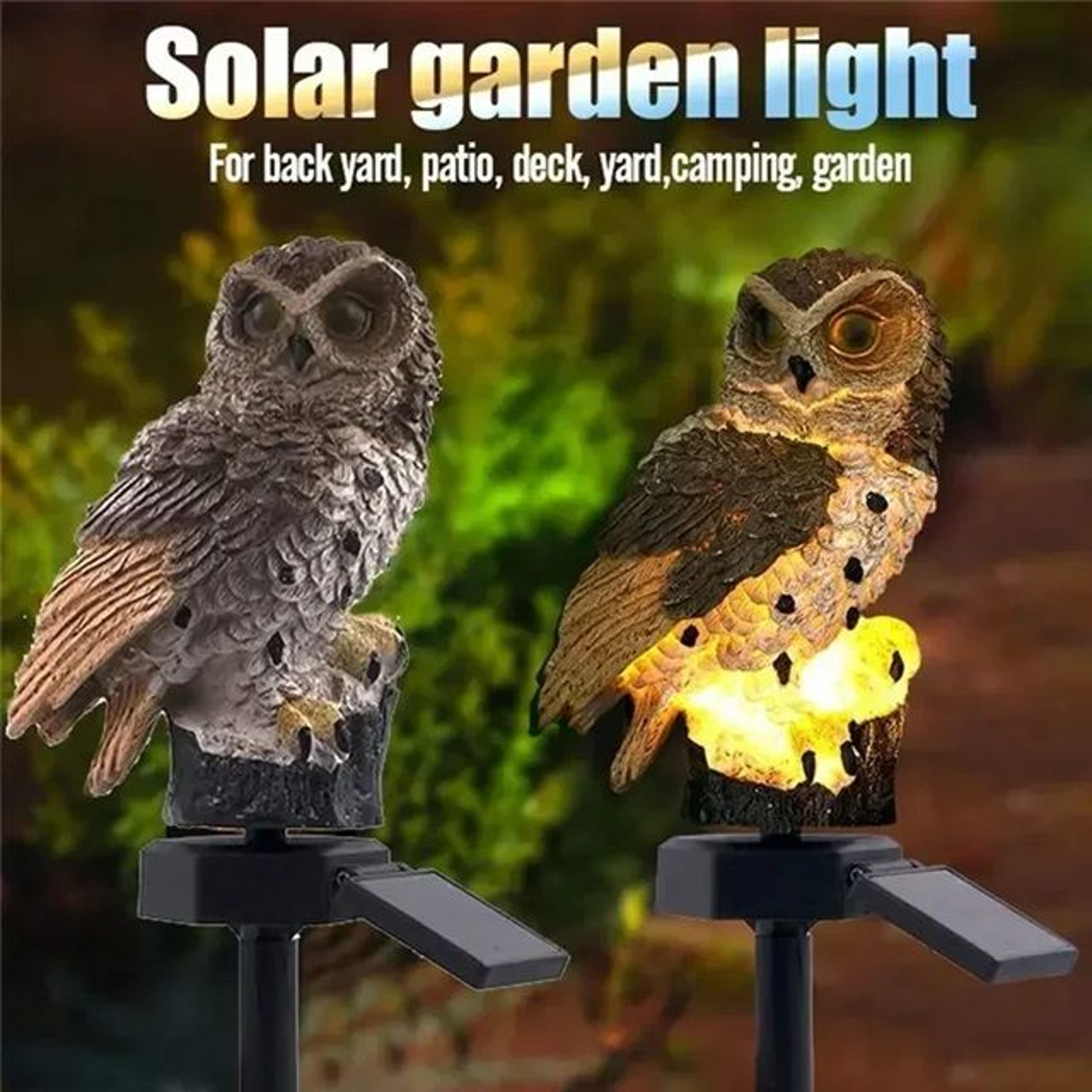 NightGuardian Solar Owl Garden Light  Waterproof Outdoor Decor With LED Glow 0