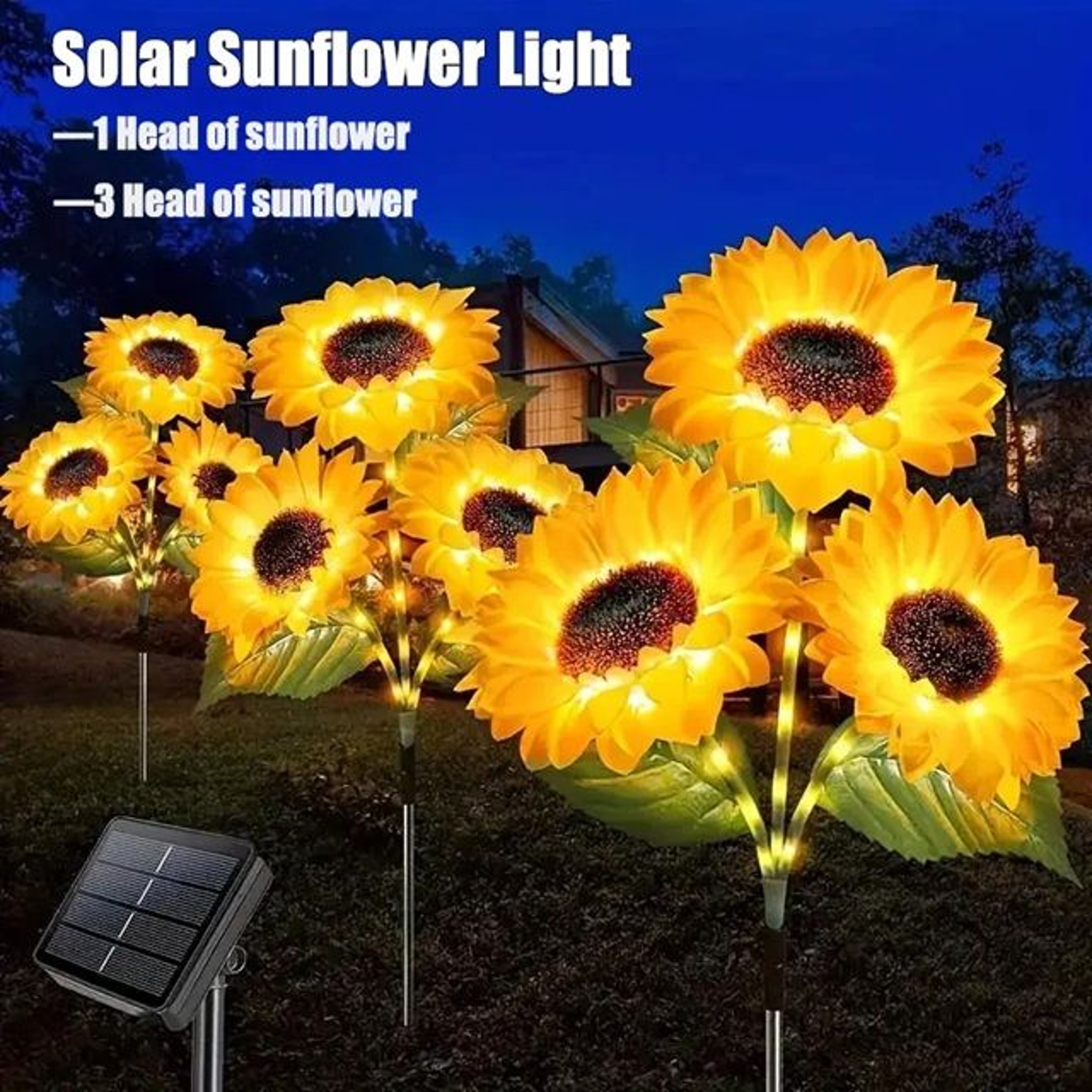 SunGlow Solar Sunflower Lights  Waterproof Outdoor Landscape Stakes For Garden Lawn  Pathway Decor 0