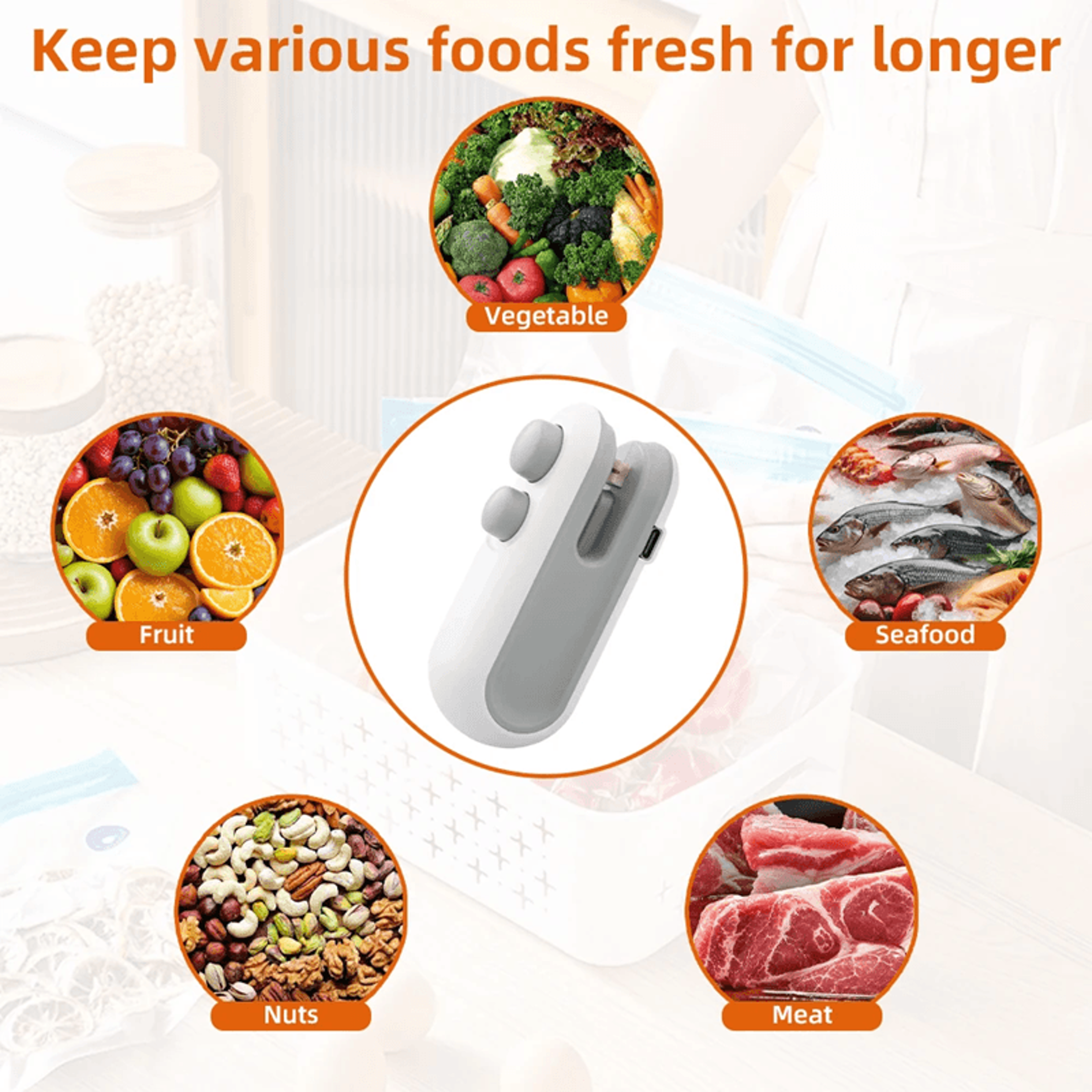 Mini Handheld Heat Bag Sealer  Portable Food Saver Clip For Plastic Snack And Storage Bags 0