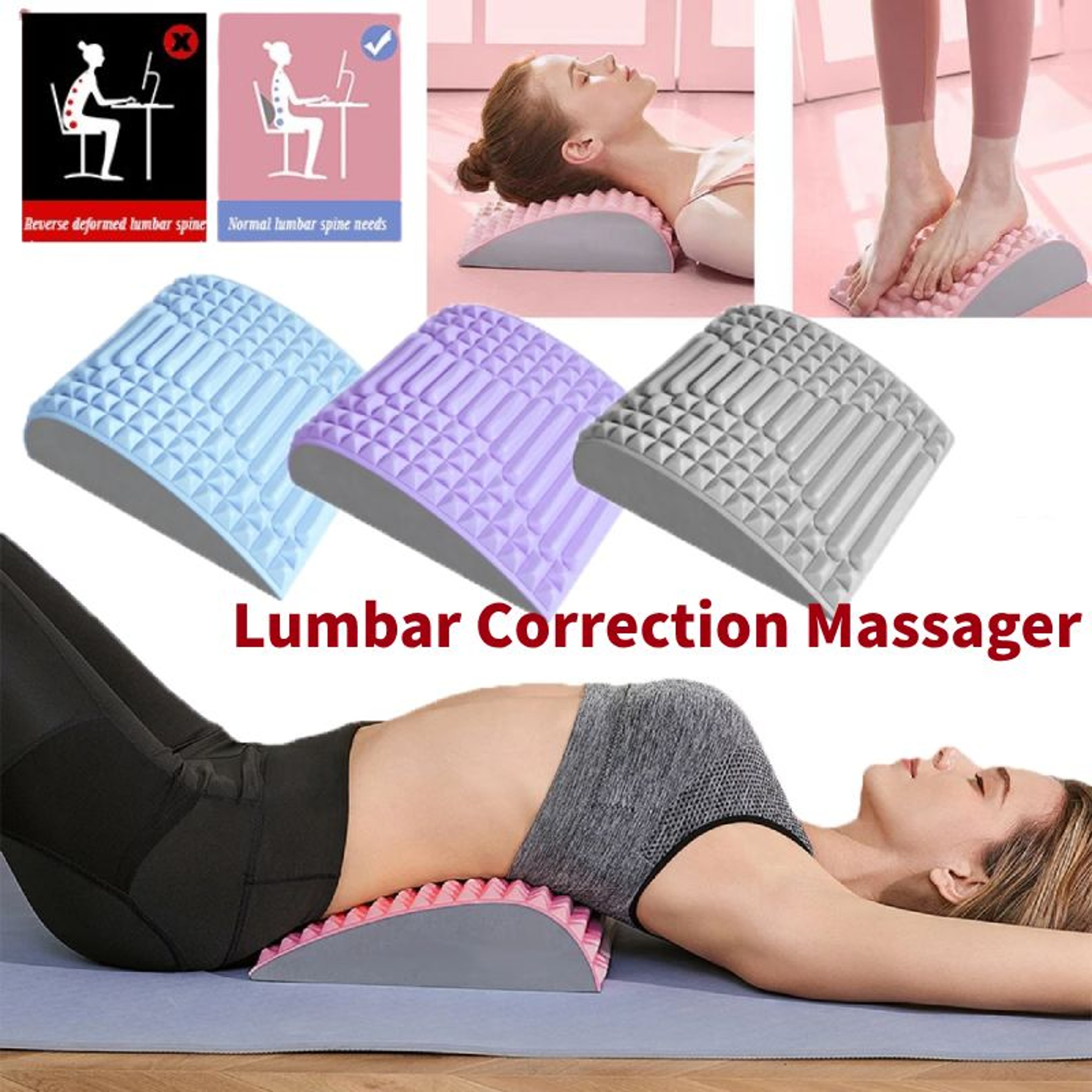 Back Stretcher Pillow For Lumbar And Neck Pain Relief  Posture Support And Sciatica Massage Cushion 3