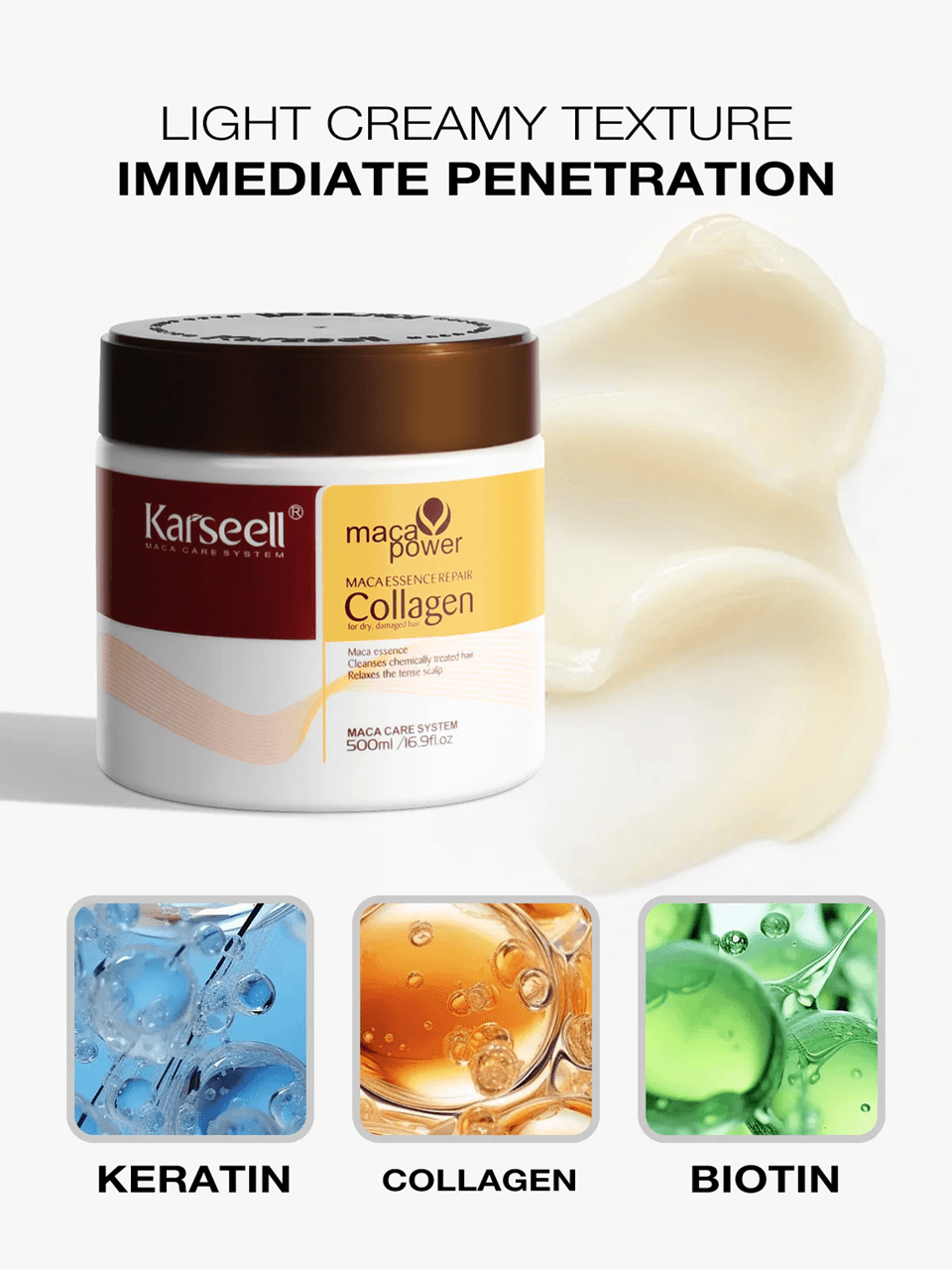 Karseell Collagen Hair Treatment Mask  Deep Repair Conditioner With Argan Oil For Dry And Damaged H