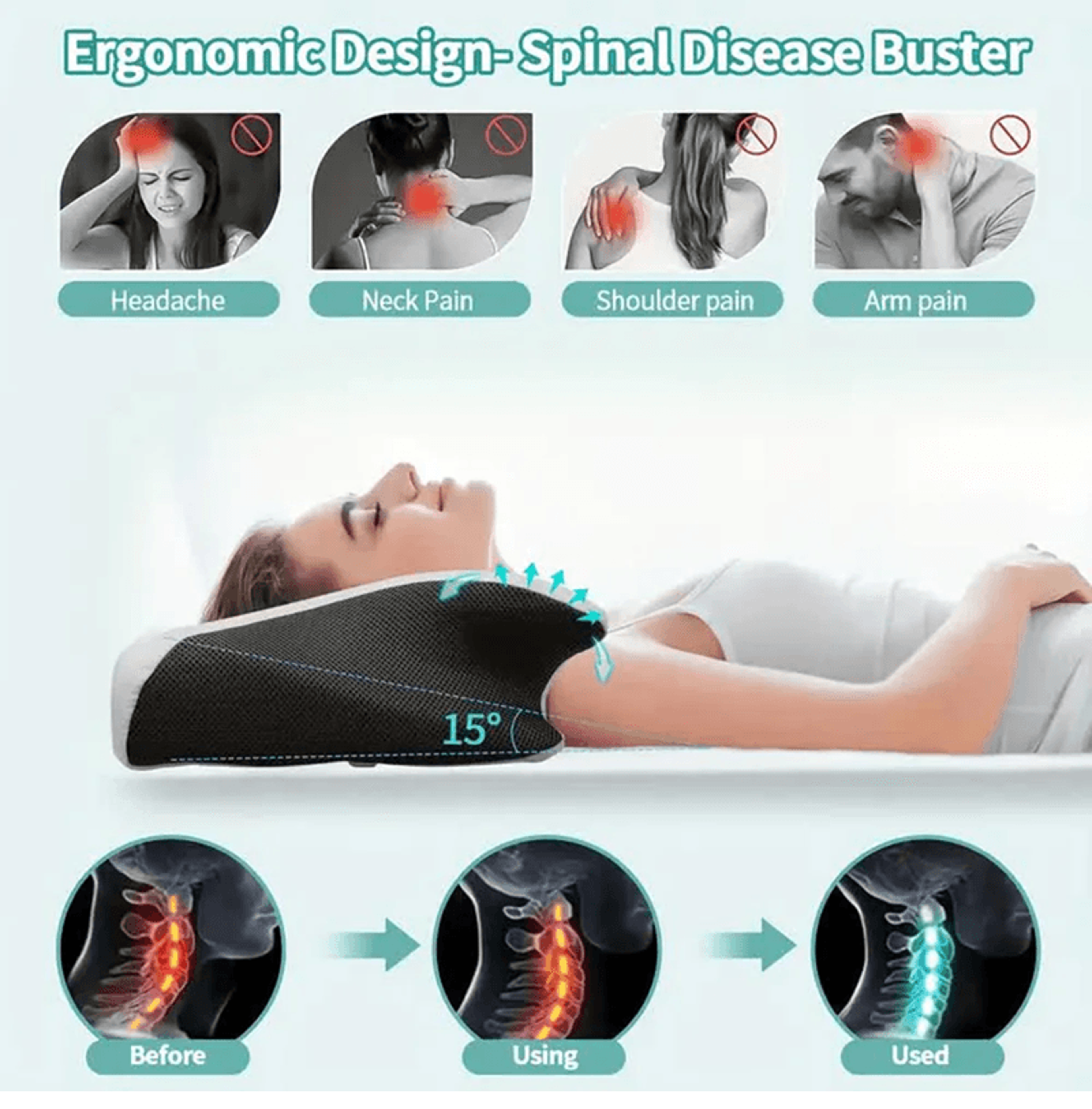 Orthopedic Butterfly Memory Foam Pillow For Neck Support And Pain Relief 2