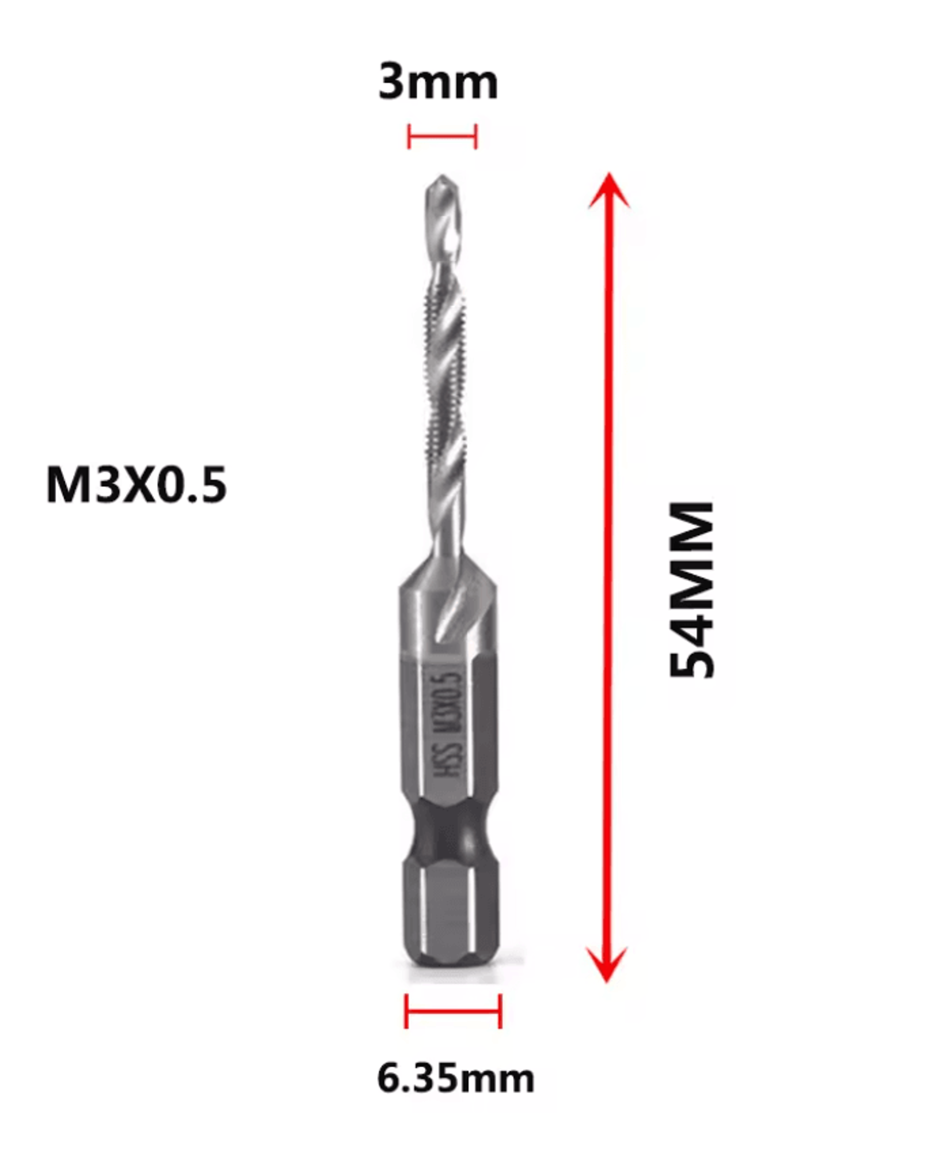 Titanium Metric Tap Drill Bit Set For Hex Shank Power Tools 7