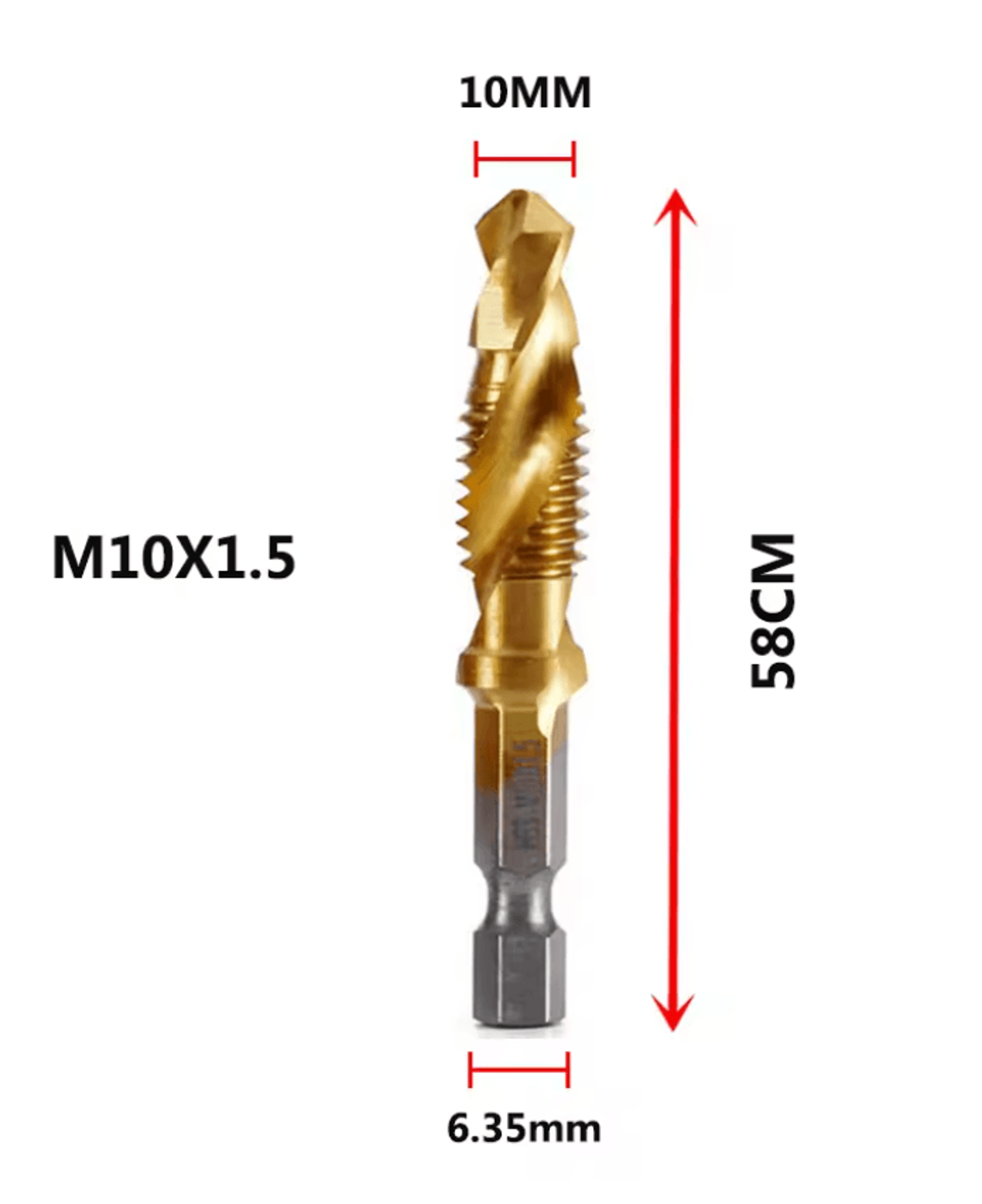 Titanium Metric Tap Drill Bit Set For Hex Shank Power Tools 2