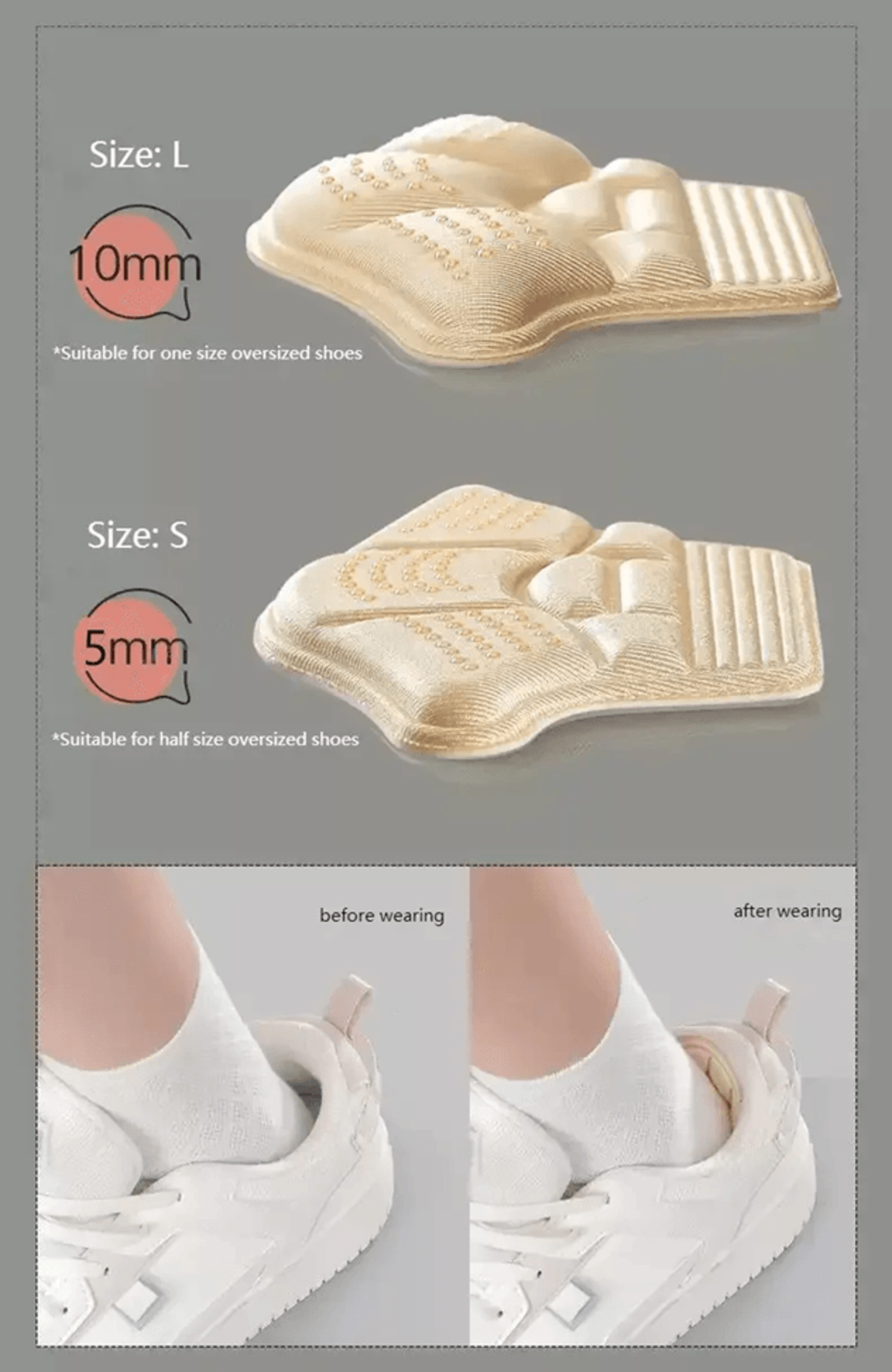 Heel Grip Cushions  AntiSlip Shoe Pads For Blister Prevention And Size Adjustment 1