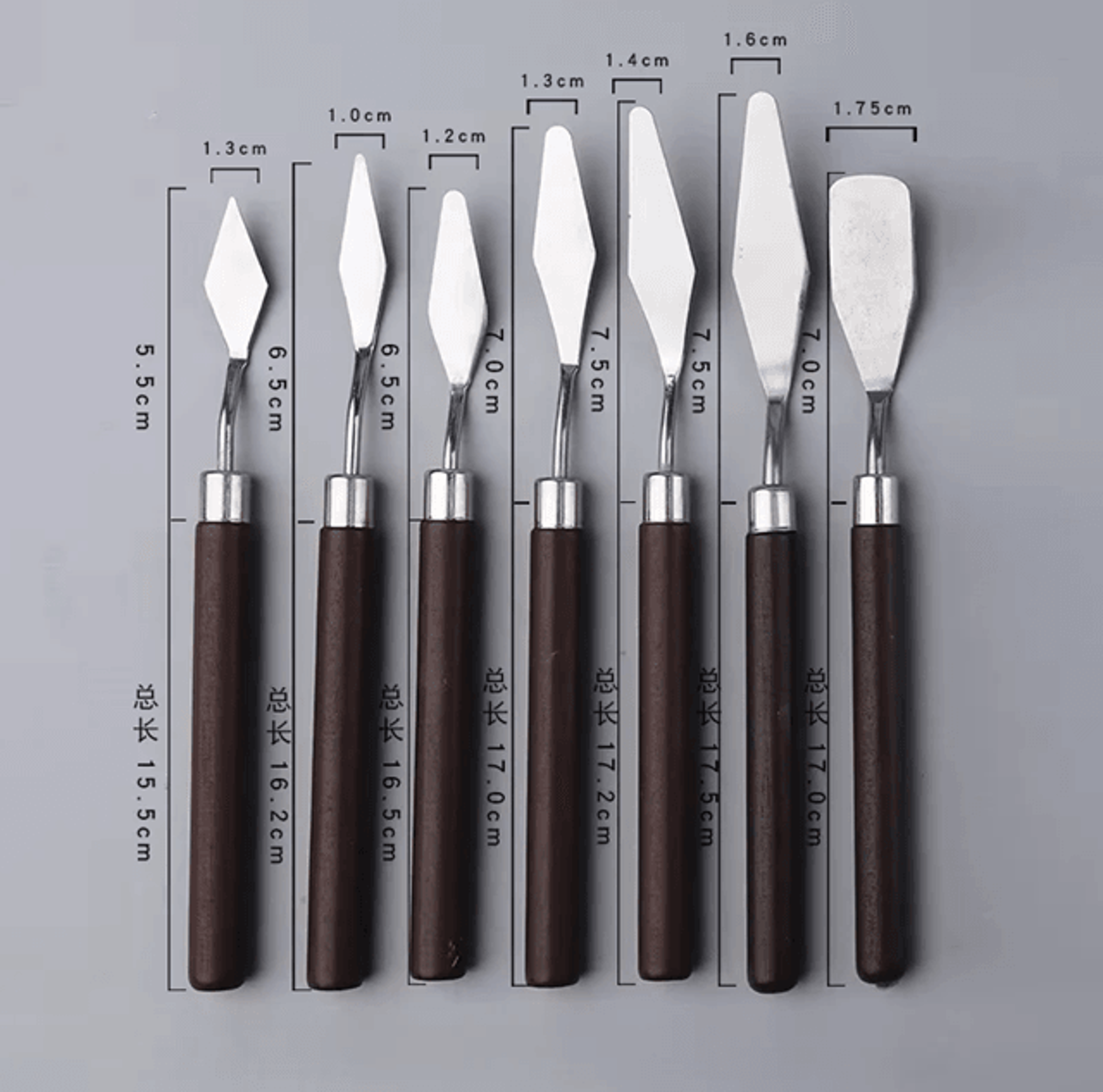Stainless Steel Artist Palette Knife Set  1357Piece Flexible Spatulas For Oil Acrylic And Cake Deco 7