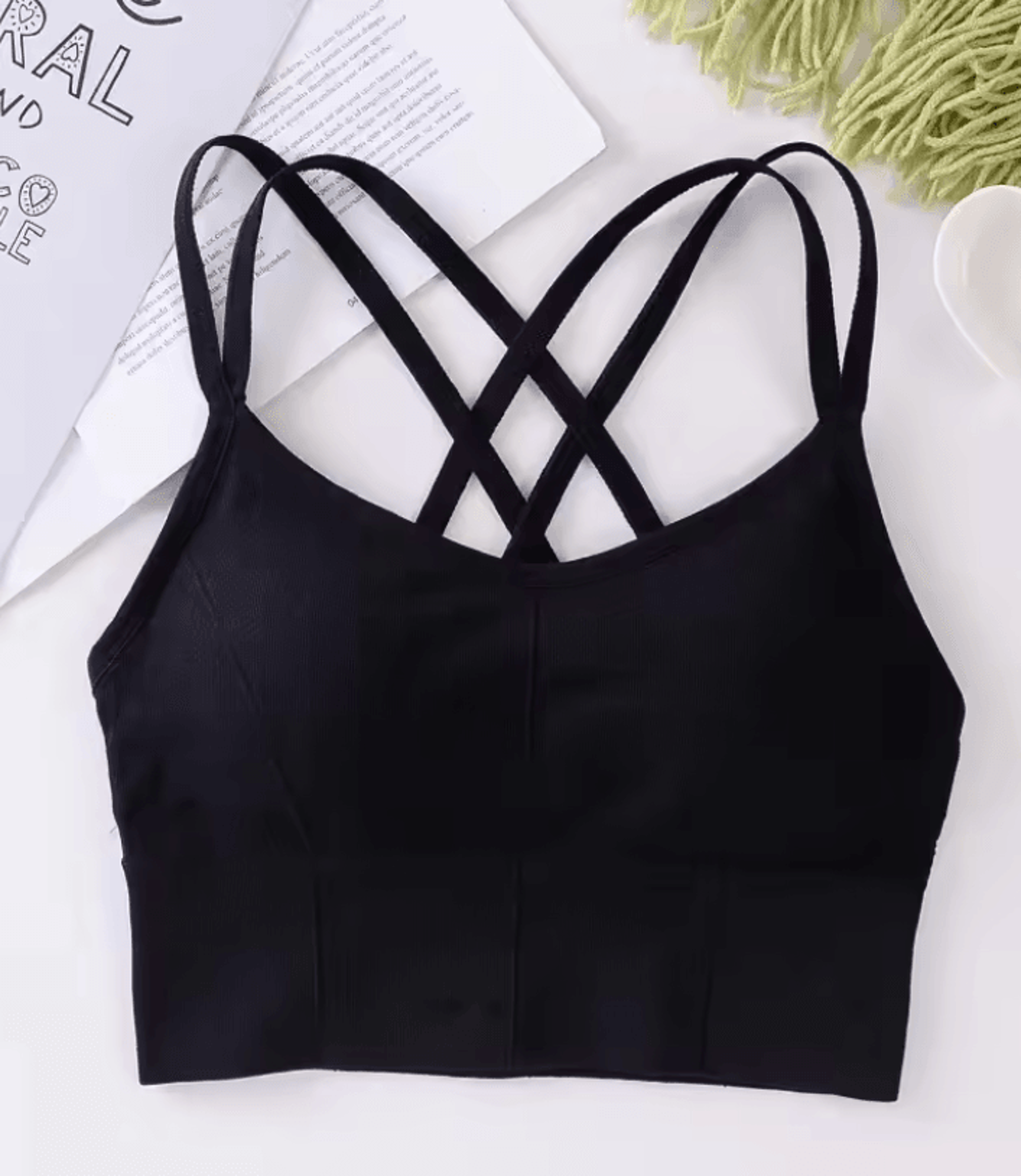 Push Up Sports Bra With Cross Back Strap For Womens Yoga And Fitness 1