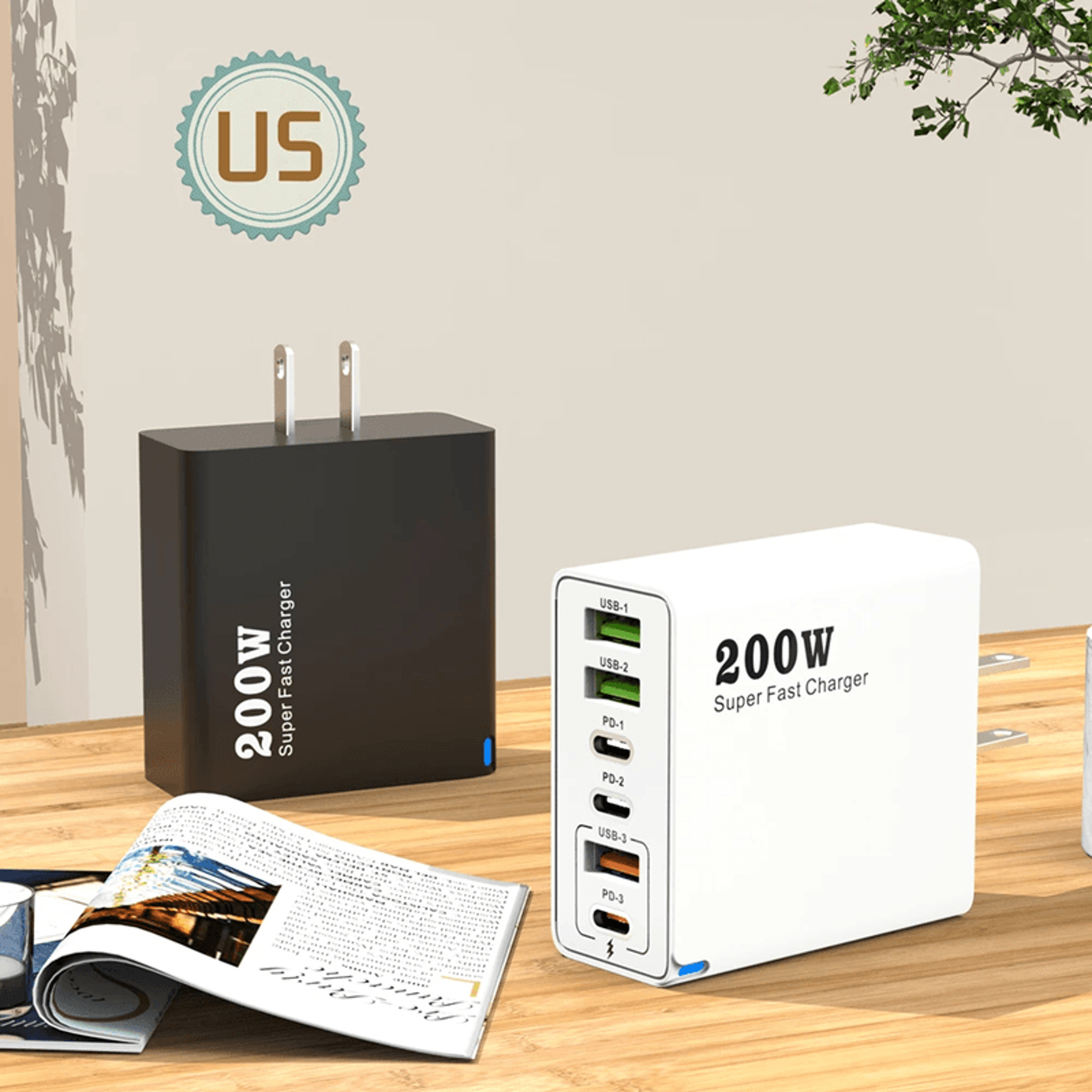 200W USB C Charger With 6 Ports For Fast Charging Multiple Devices Simultaneously 4